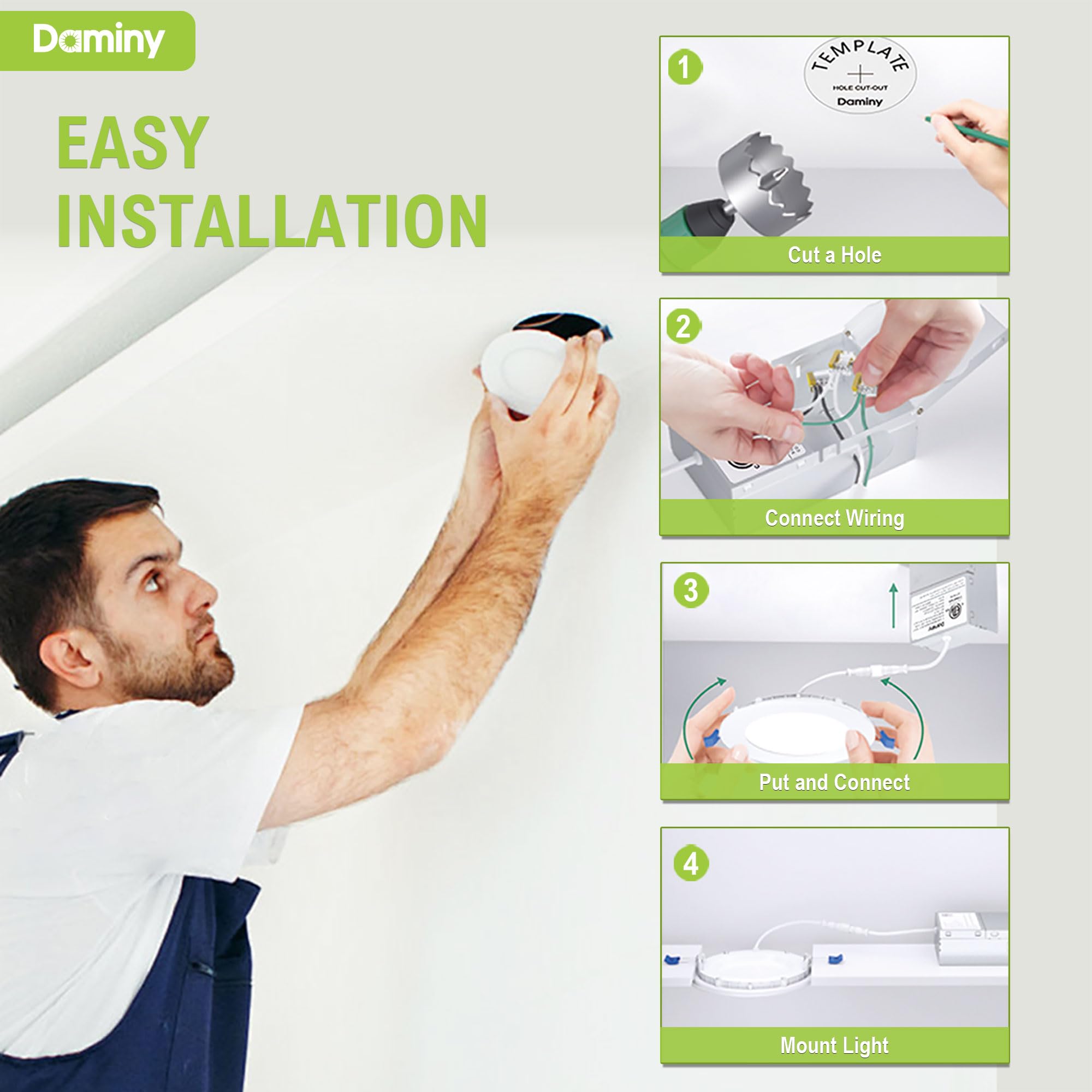 DAMINY 24 Pack 4 Inch Ultra-Thin LED Recessed Lighting, Dimmable, 8W 700lm, 5CCT, ETL Certified, Model P126C