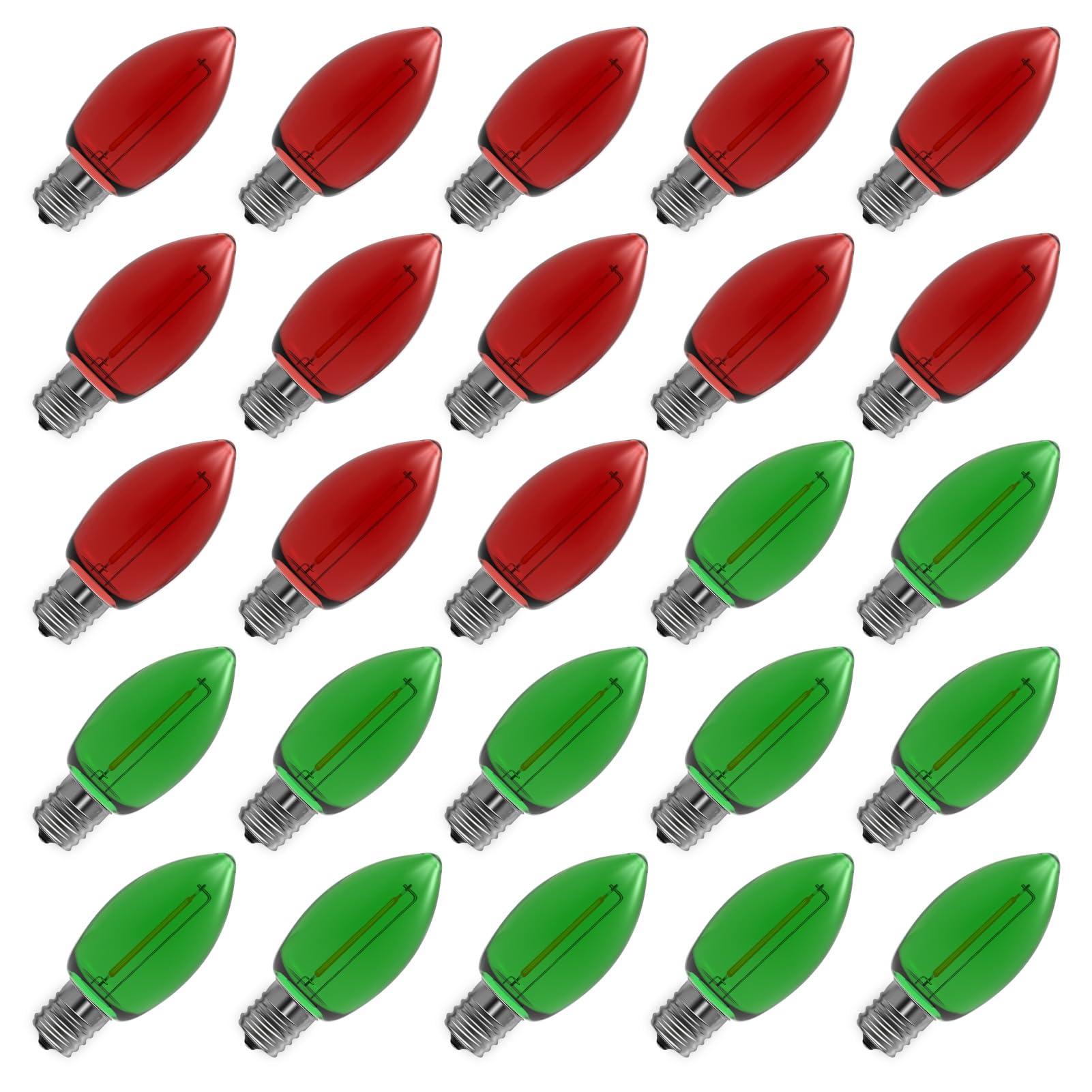 Meconard C9 Led Replacement Christmas Light Bulbs, C9 Shatterproof Led Bulbs For Christmas Indoor Outdoor String Lights, Mini Bu