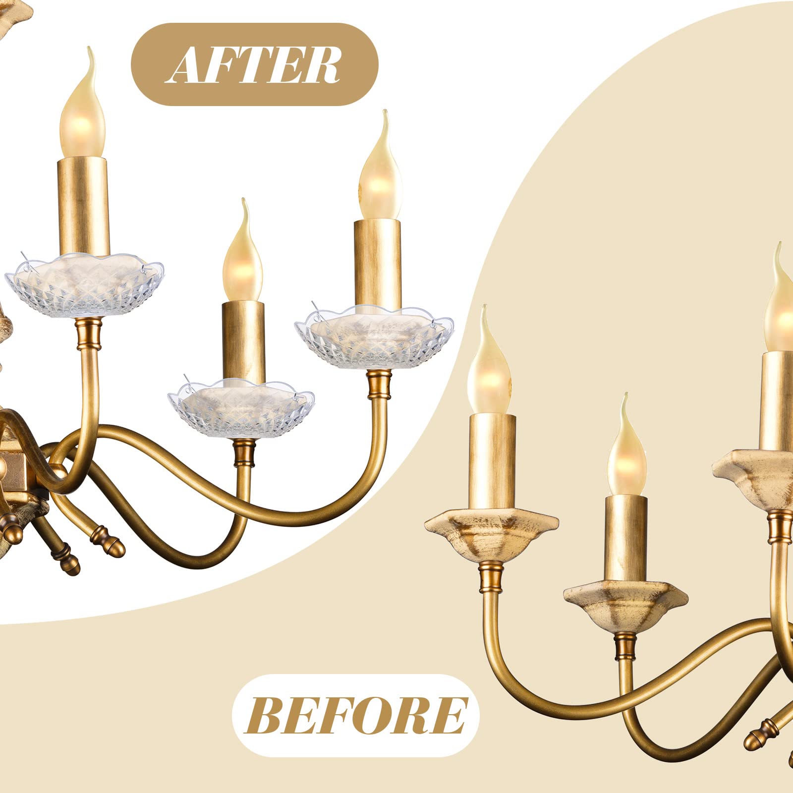 Bonuci 6 Pcs Chandelier Bobeche 4 Side Holes 4 Inch Chandelier Clear Bobeche Lamp Elegant Parts Cups For Hanging Wedding Birthda