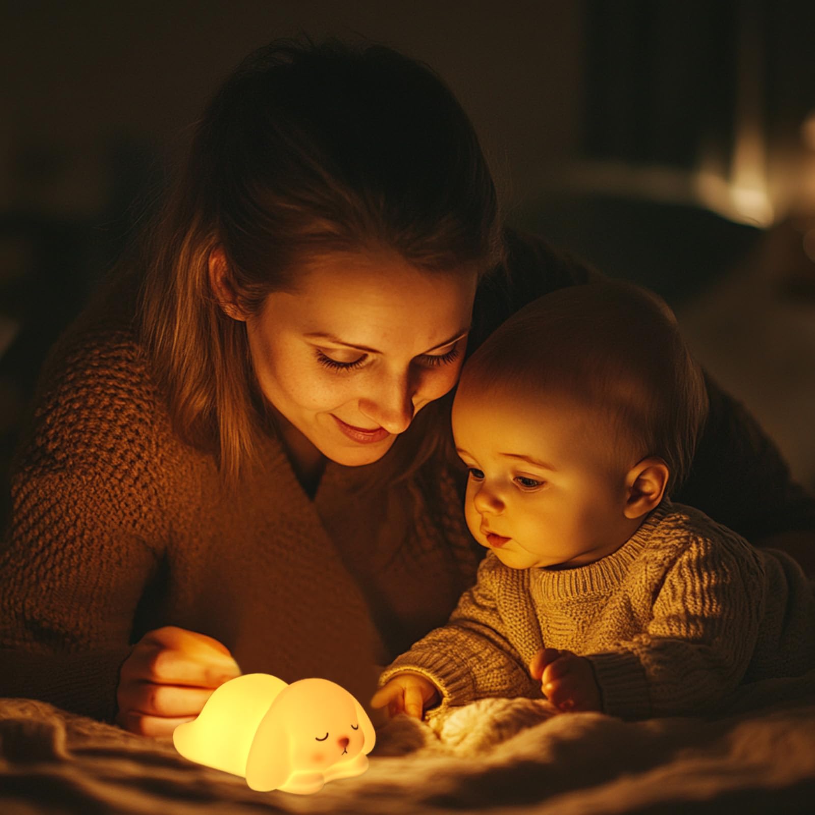 ZKLiLi Rabbit Night Light for Kids, USB Rechargeable, 16 Colors, Silicone, White, Model RabbitM