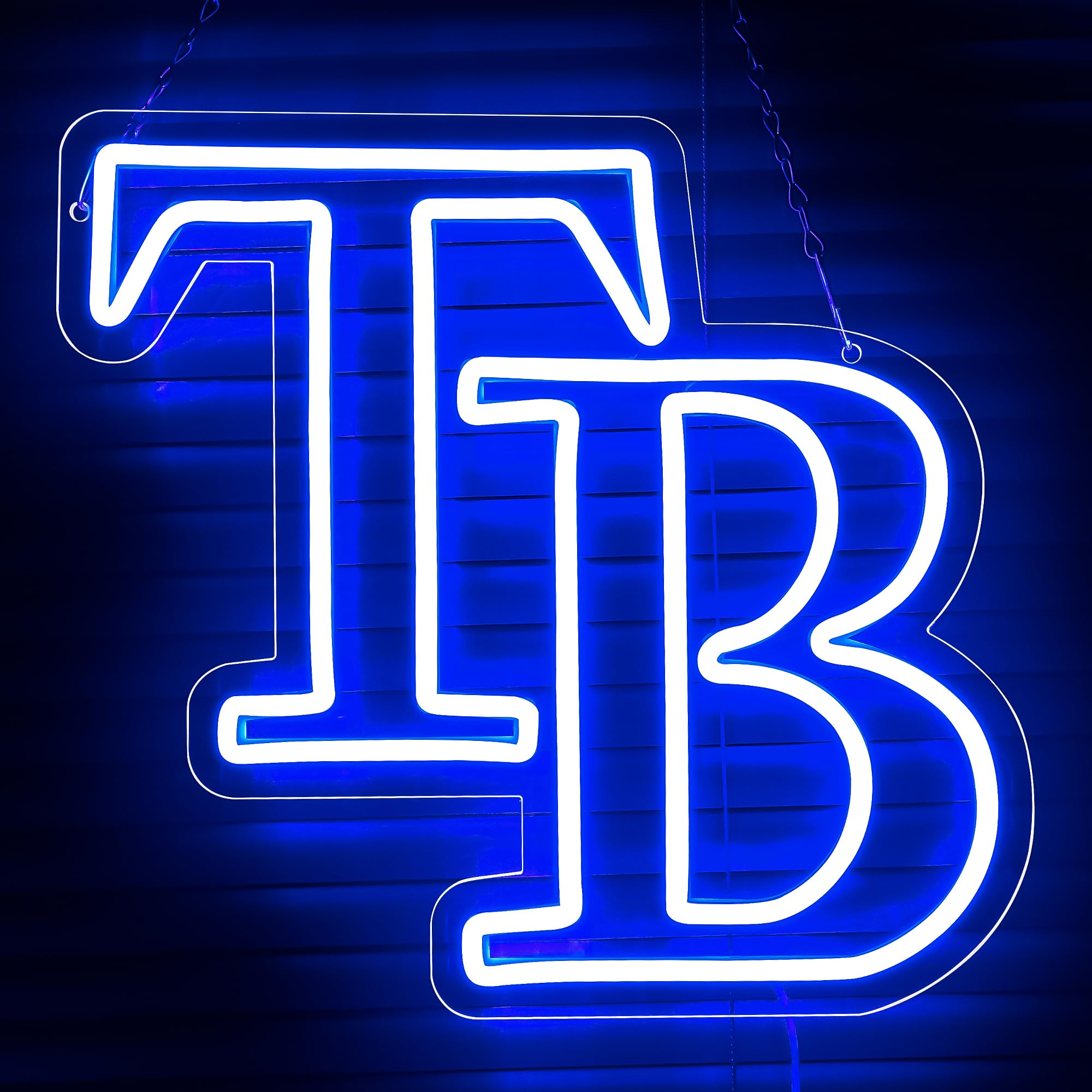 Brineon Neon Sign Baseball Team Logo LED Wall Art 13.3x12.6inch Blue-TB Model ZYLD7002