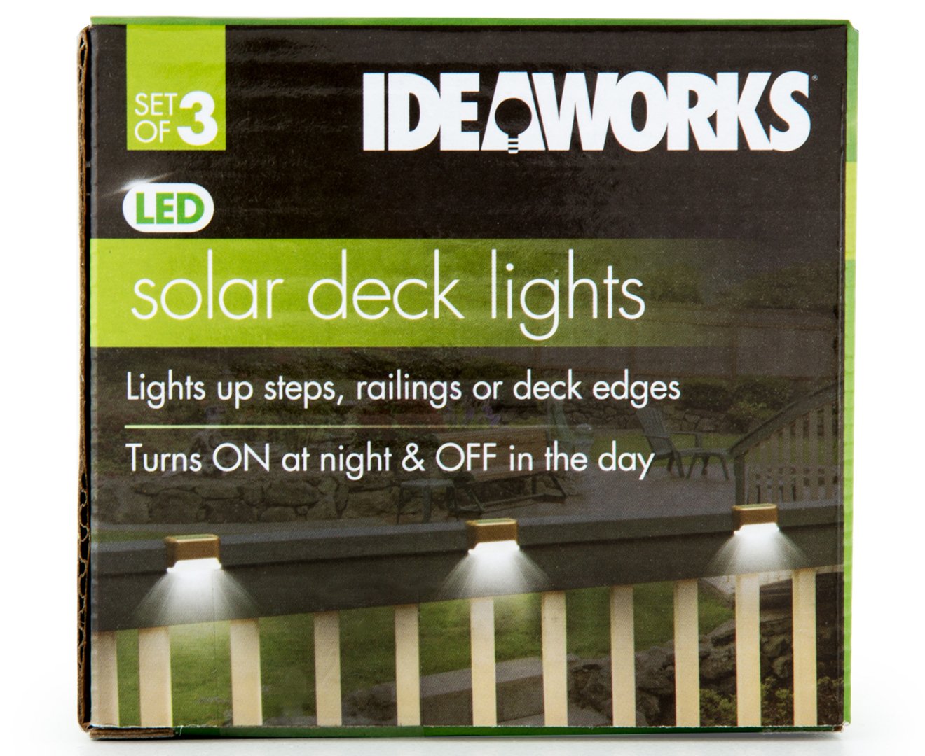 IdeaWorks Solar Deck Lights, Powered, Small, Brown, Model JB7816, Plastic
