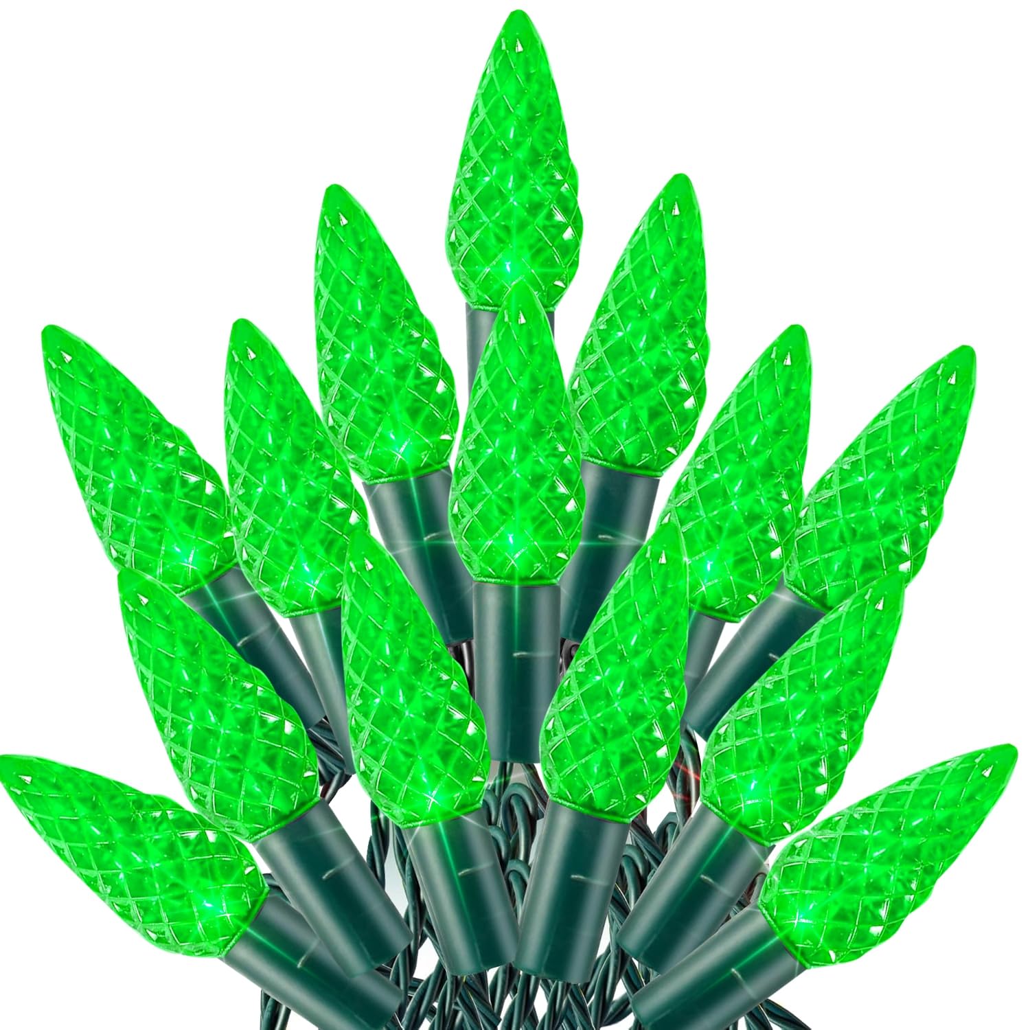 TW SHINE Christmas String Lights, 200 LED, 66 FT, Waterproof, 8 Modes, Green, Model ZD-29V200DIF