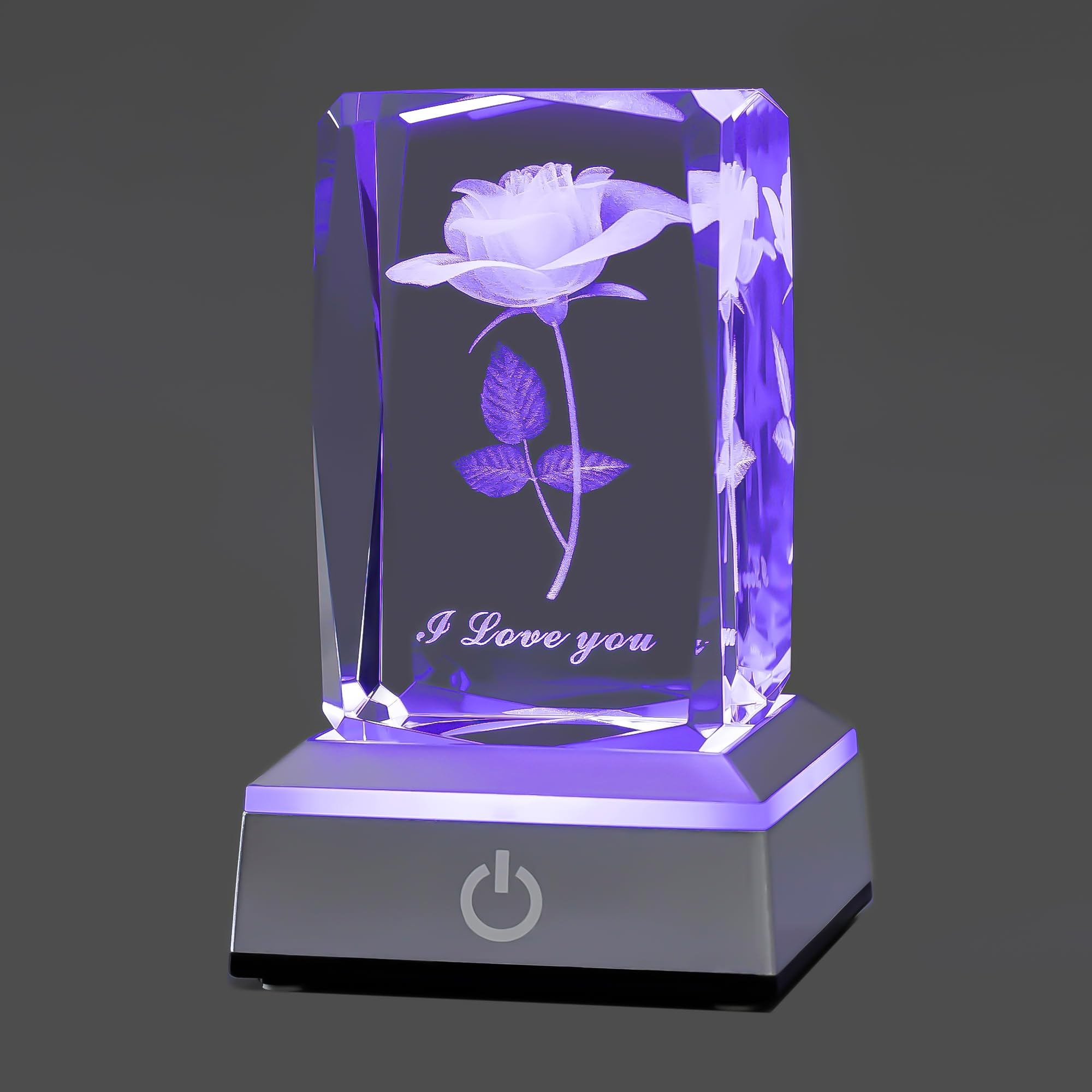 Hochance 3D Rose Crystal Multicolor Nightlight - I Love You Decolamp,Mothers Day Gifts Ideas For Mom Wife From Daughter Husband,