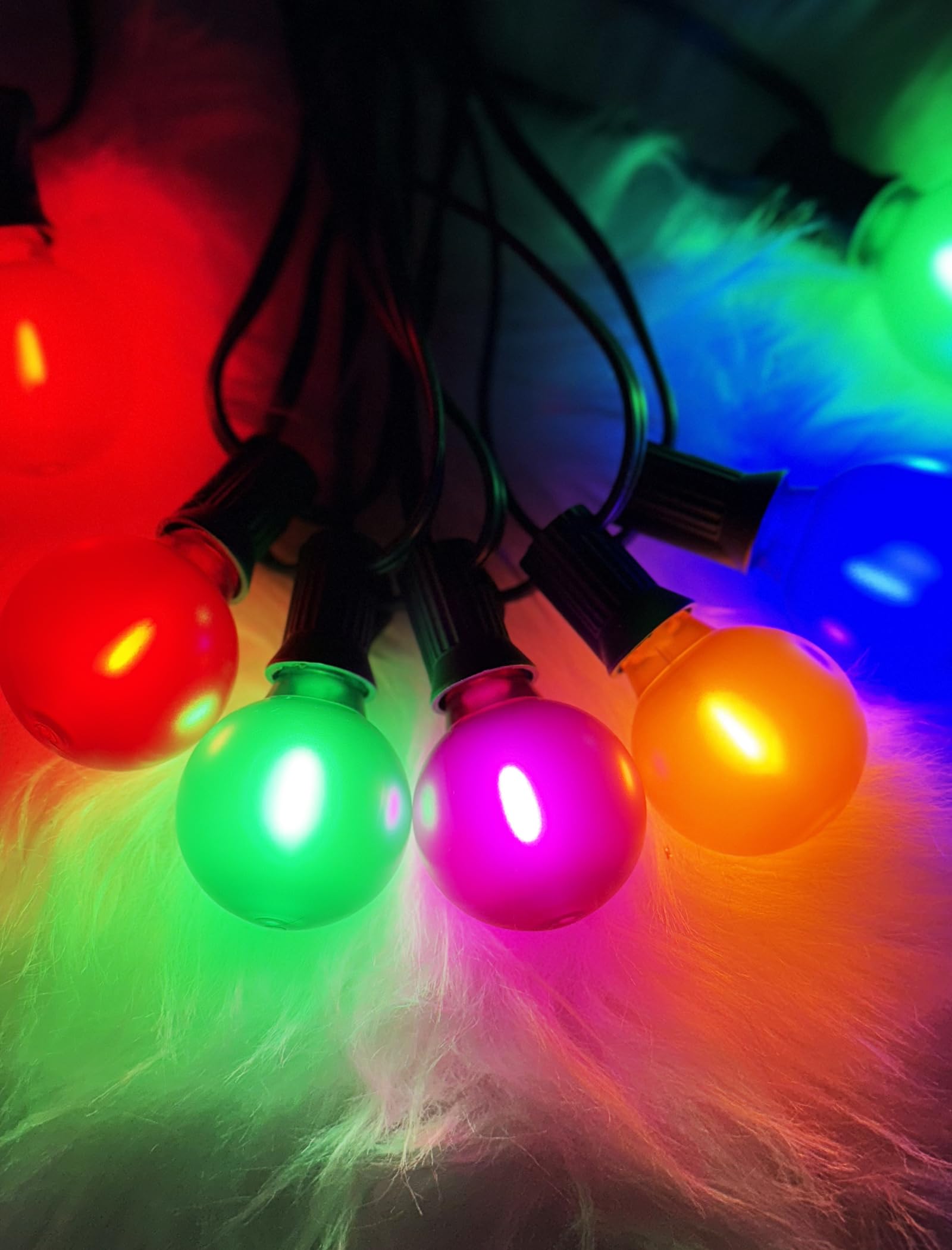 Xingzd 25Ft Led Christmas Outdoor String Lights  G40 Globe Lights With 27 0.6W Multicolor Bulbs  Vintage Christmas Lights For Holiday Party Backyard Wedding Garden Patio Porch Decor  Green Wire