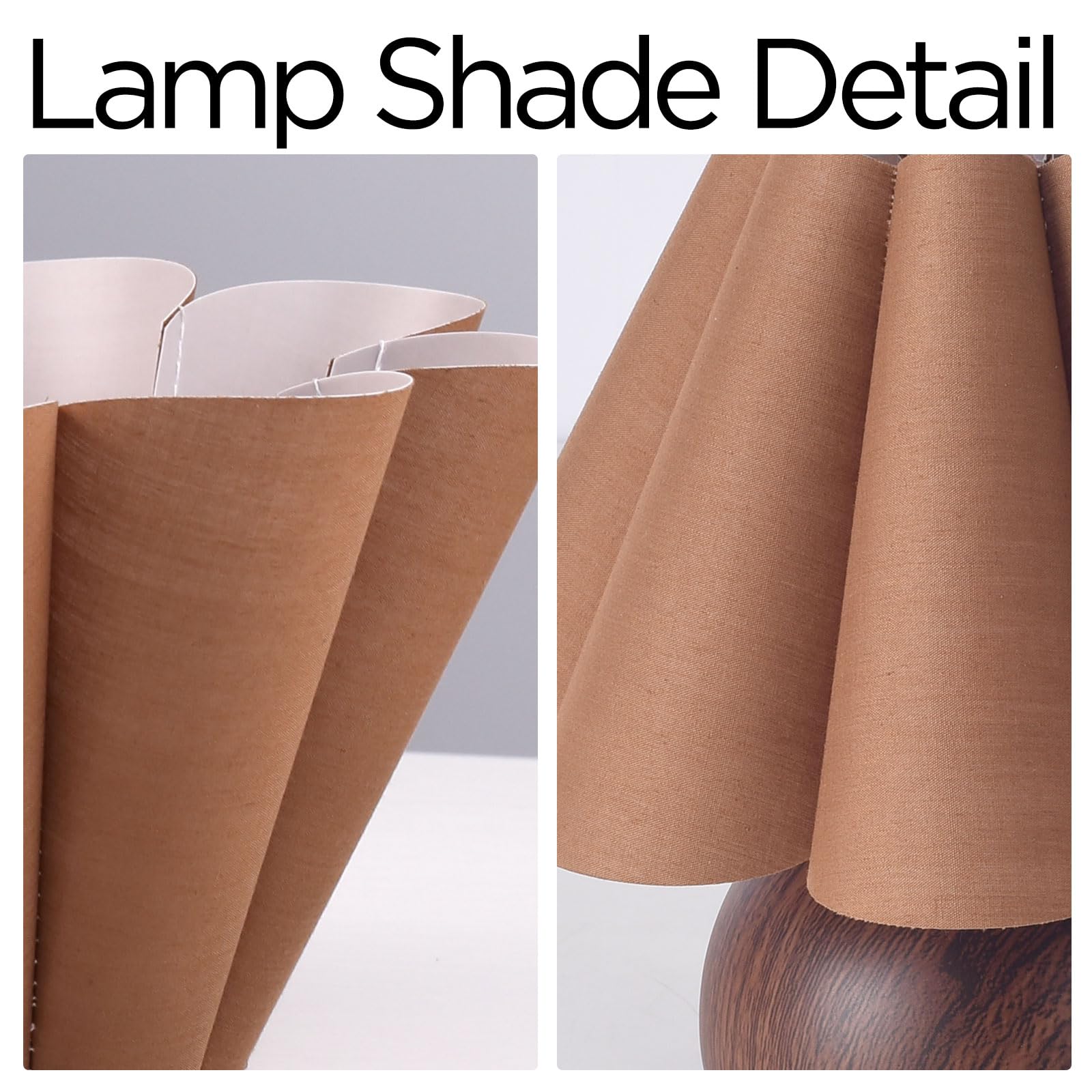 Kunjoulam Cute Small Table Lamp, Modern Bedside Nightstand Lamp With Coffee Fabric Lampshade, Metal Base For Bedroom Home Office