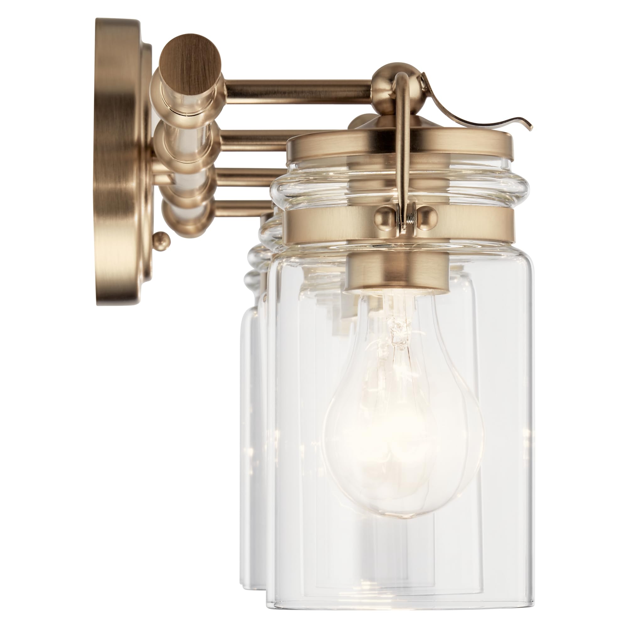 Kichler Brinley 4 Light Vanity Light With Clear Glass In Champagne Bronze, (32.5'' W X 10.25'' H), 45690Cpz