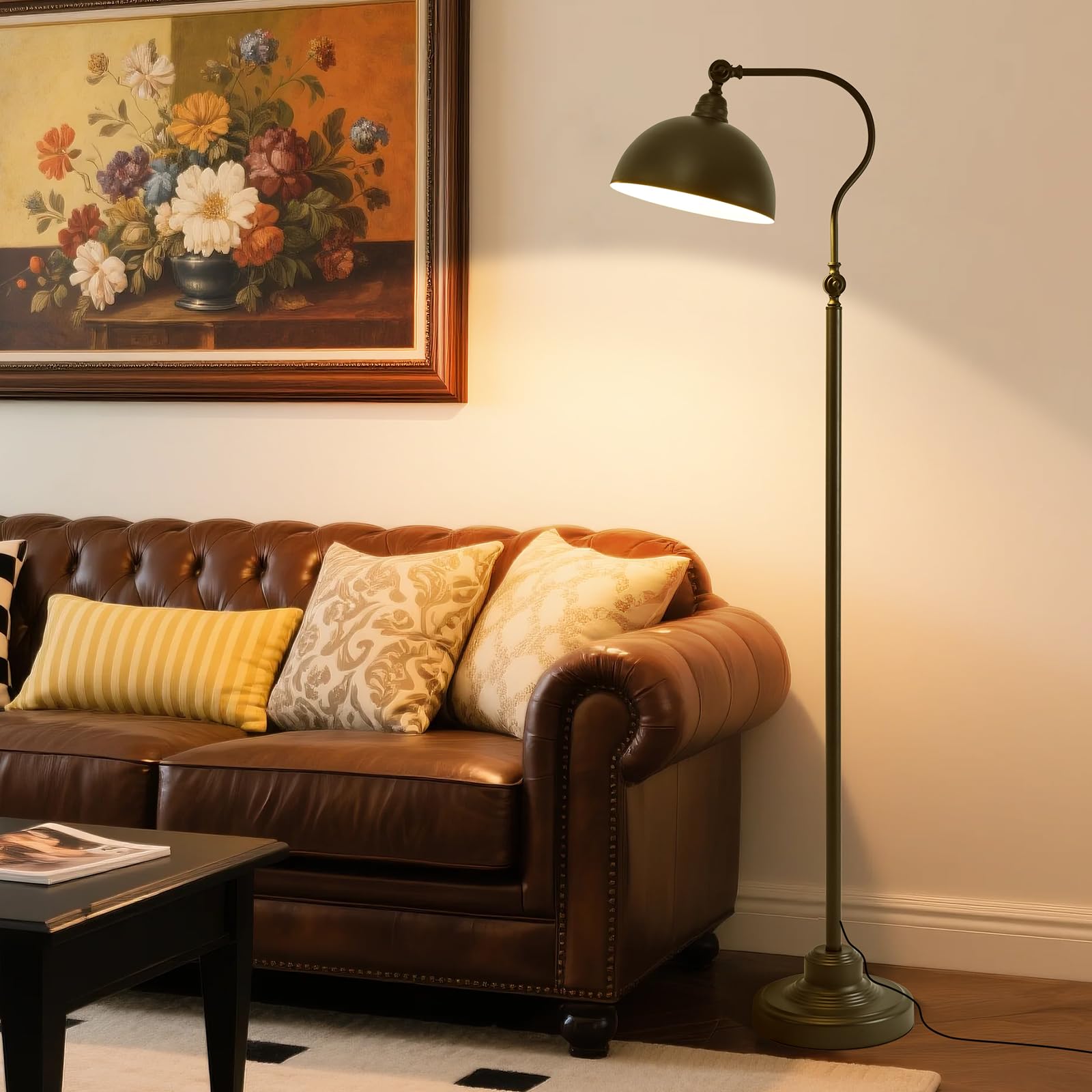 dujunlinghang Bright Reading Floor Lamp with Remote Control, Bluetooth Dimming, Iron, Black, Model MD-8801