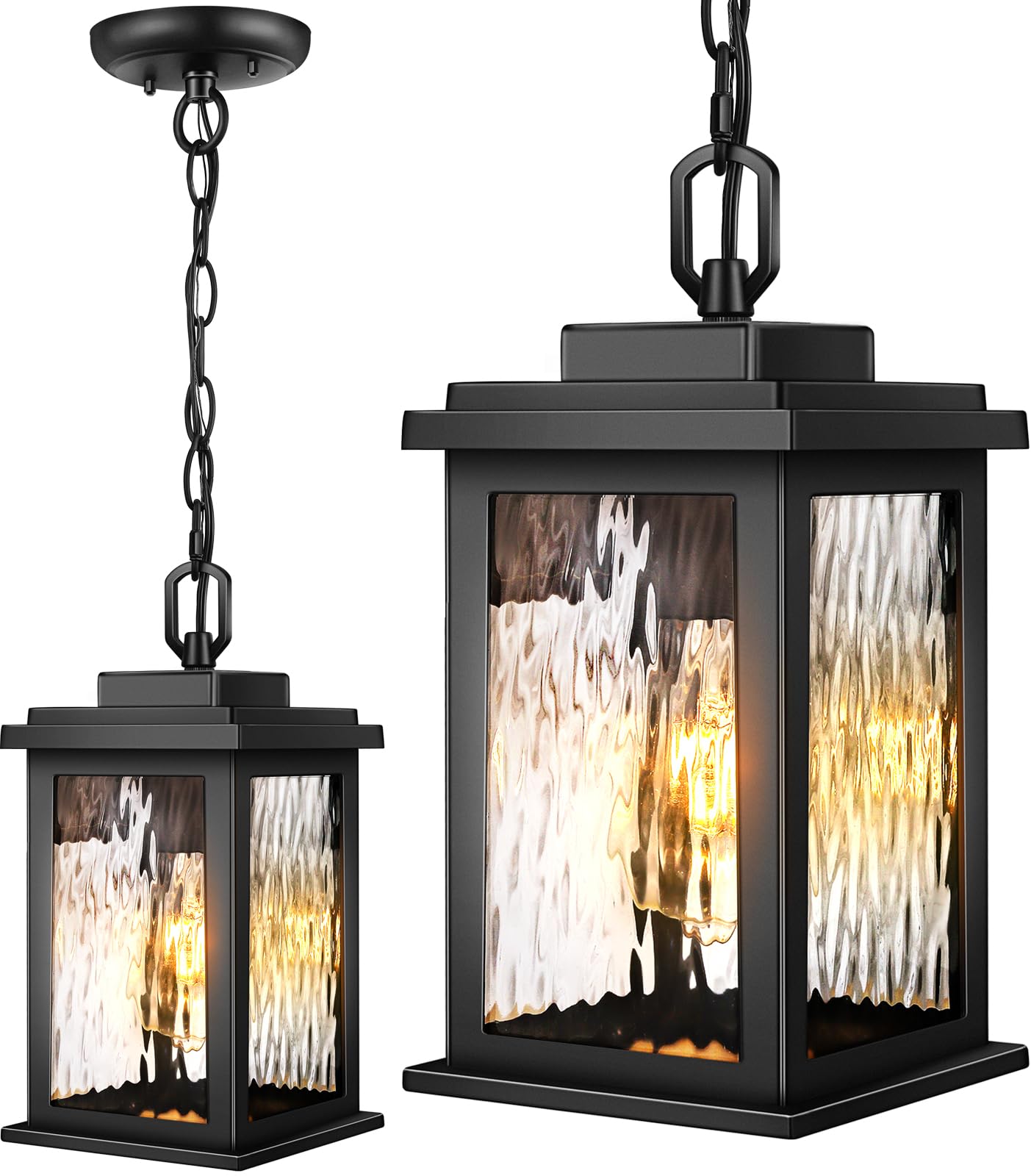 VIANIS Outdoor Pendant Light Fixtures, Black Outdoor Ceiling Lights for Porch with Waterproof, Anti-Rust Porch Lights Outdoor Ce