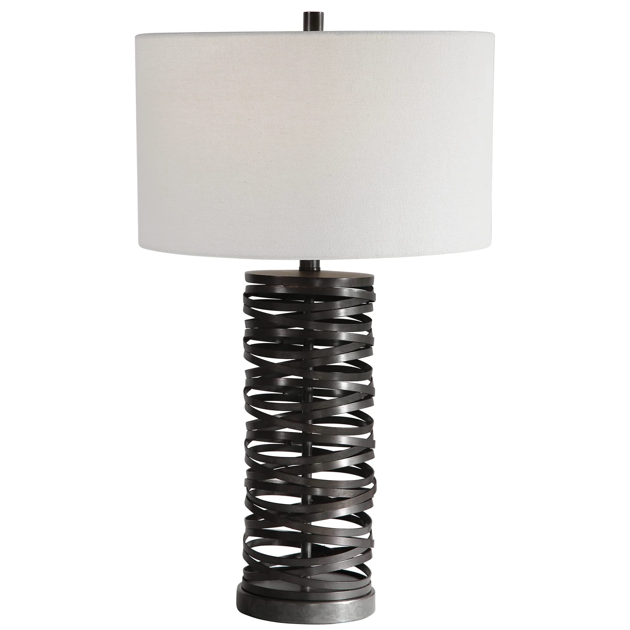 Uttermost Alita Table Lamp - 1 Light, Aged Rust Black, Steel & Fabric, 17inW x 17inD x 29.75inH, Model 28213