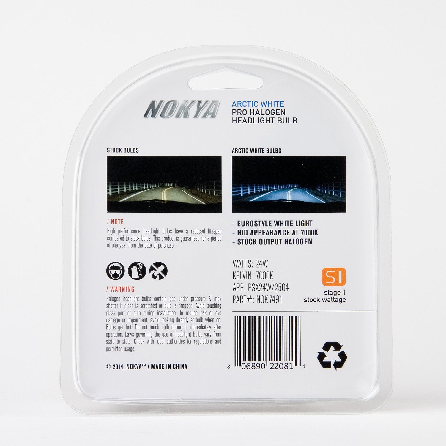 Nokya Psx24W 2504 Arctic White Fog Light Bulbs 7000K 24W - Stage 1 Performance