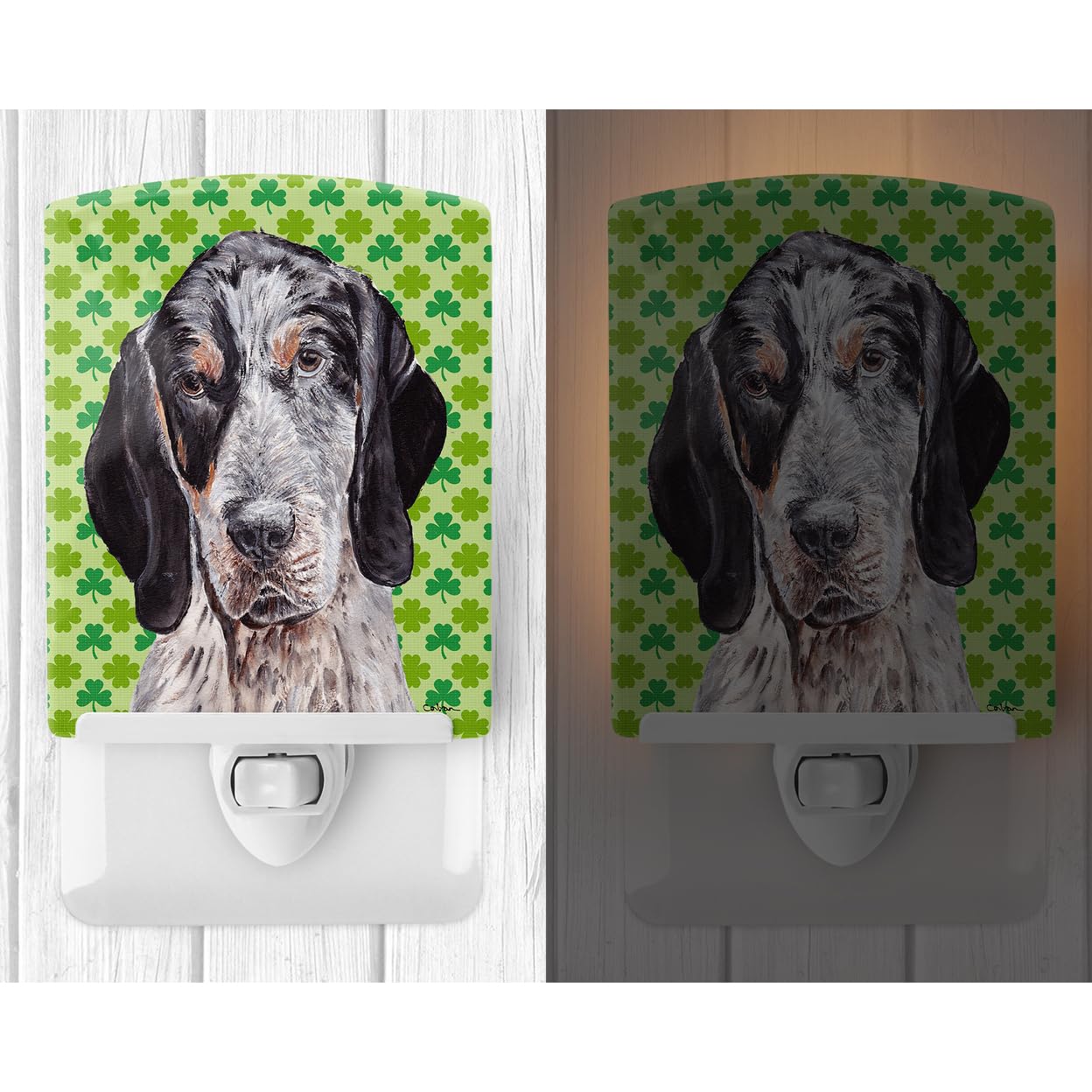 Carolines Treasures Ceramic Night Light, Blue Tick Coonhound, 6x4x3in, Model SC9721CNL, UL-Certified, Ideal for Bedroom, Bathroom, Kitchen