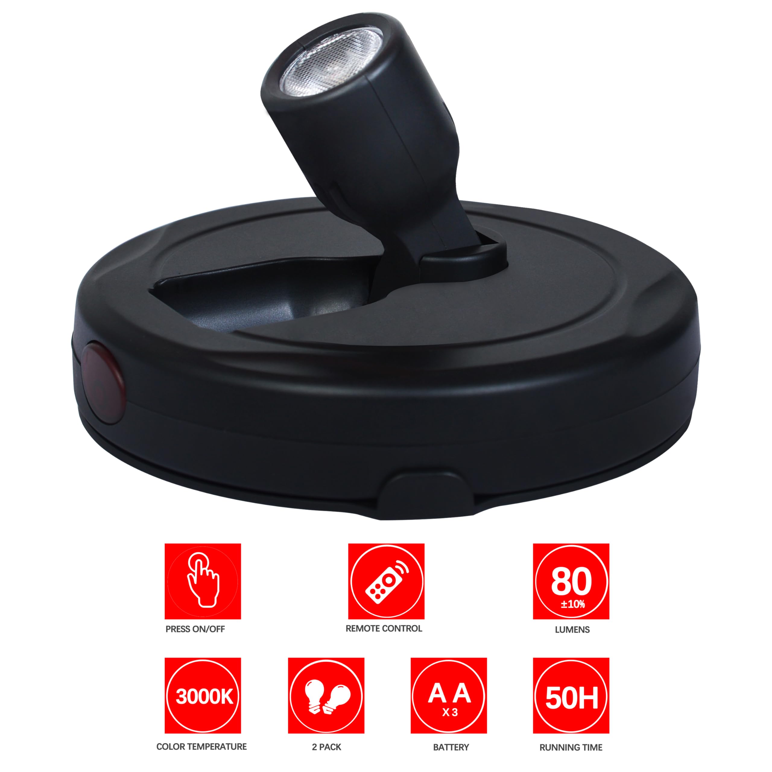 Bergustch Battery Operated Led Spotlight, Picture Spot Lights, Indoor Uplights, Puck Lights With Remote, Plants Spotlight, Wall