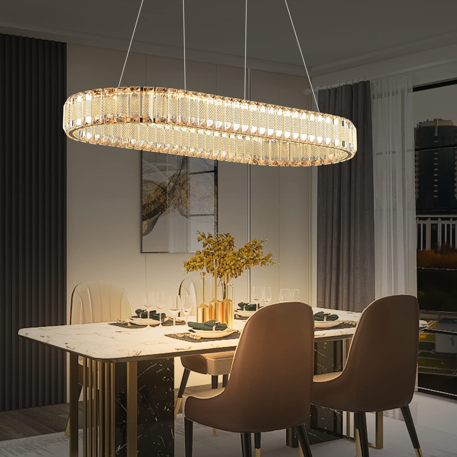 Gold Chandelier Modern Crystal Chandelier Light Fixture For Dining Room Chandeliers Ceiling Hanging Living Room Oval Small Chand