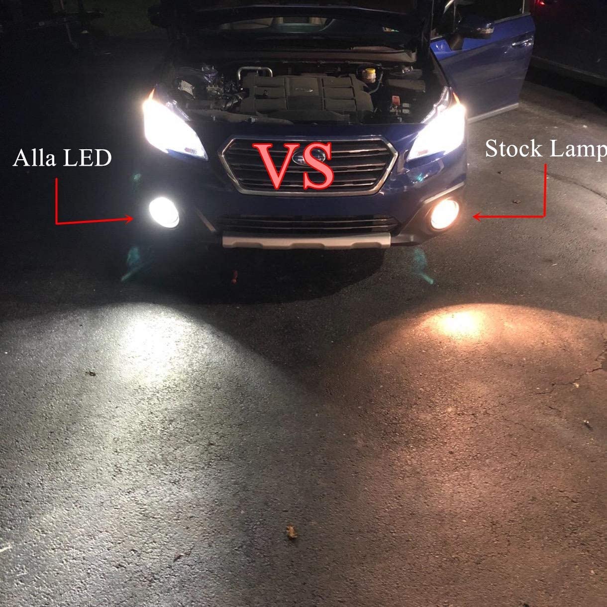 Alla Lighting H8 H11 LED Fog Light Bulbs, 2800lm, 6500K Xenon White, Aluminum, Model: COB-72 SMD, Replacement for Cars & Trucks