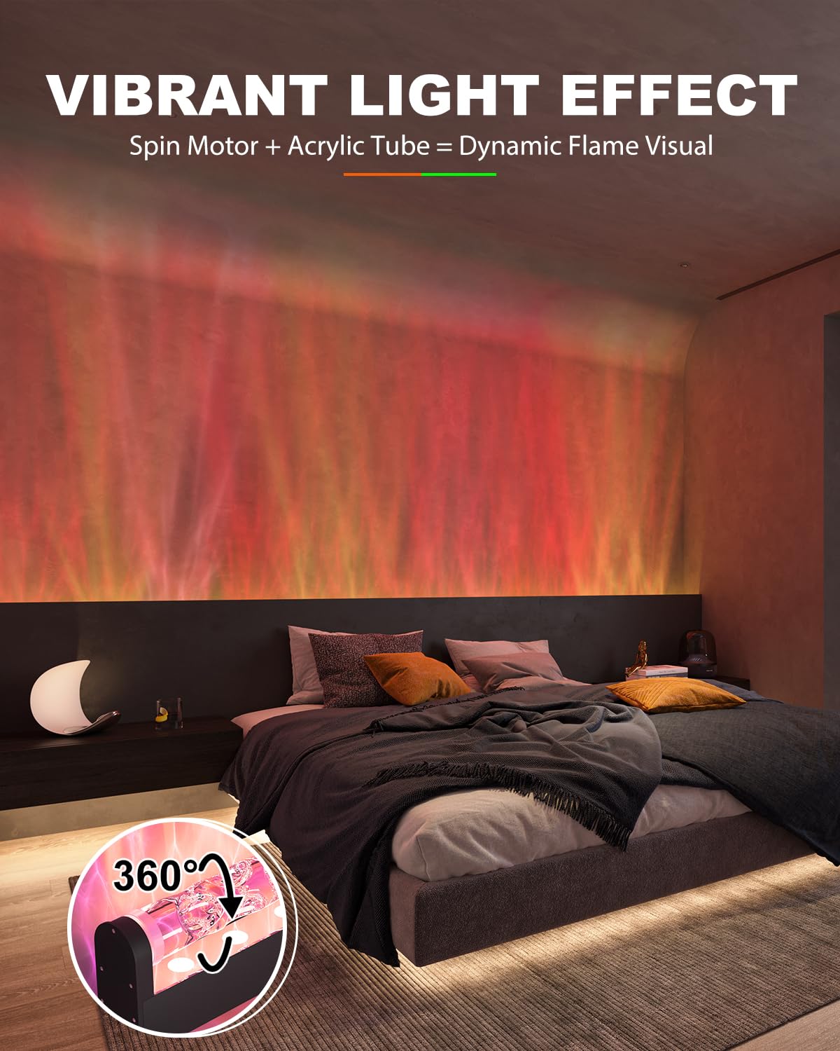 TACAHE RGBW Wall Light - Color Changing, Remote & APP Control - 39.3in, 12W, Black, Model TCH-WWL01-B-DE