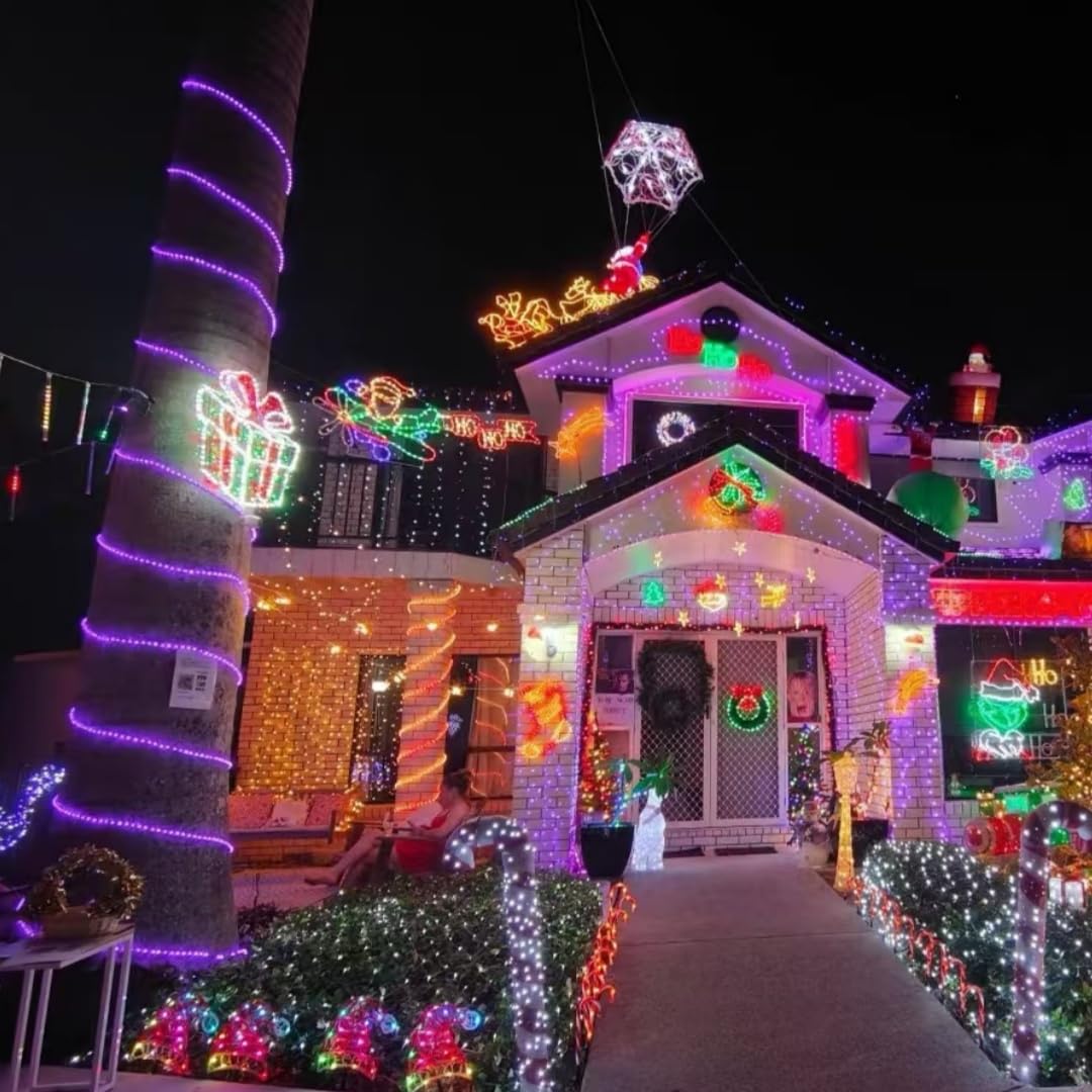 Yeguo 66Ft 200 Led Purple Solar Rope Lights - Waterproof Fairy Lights For Outdoor Decor