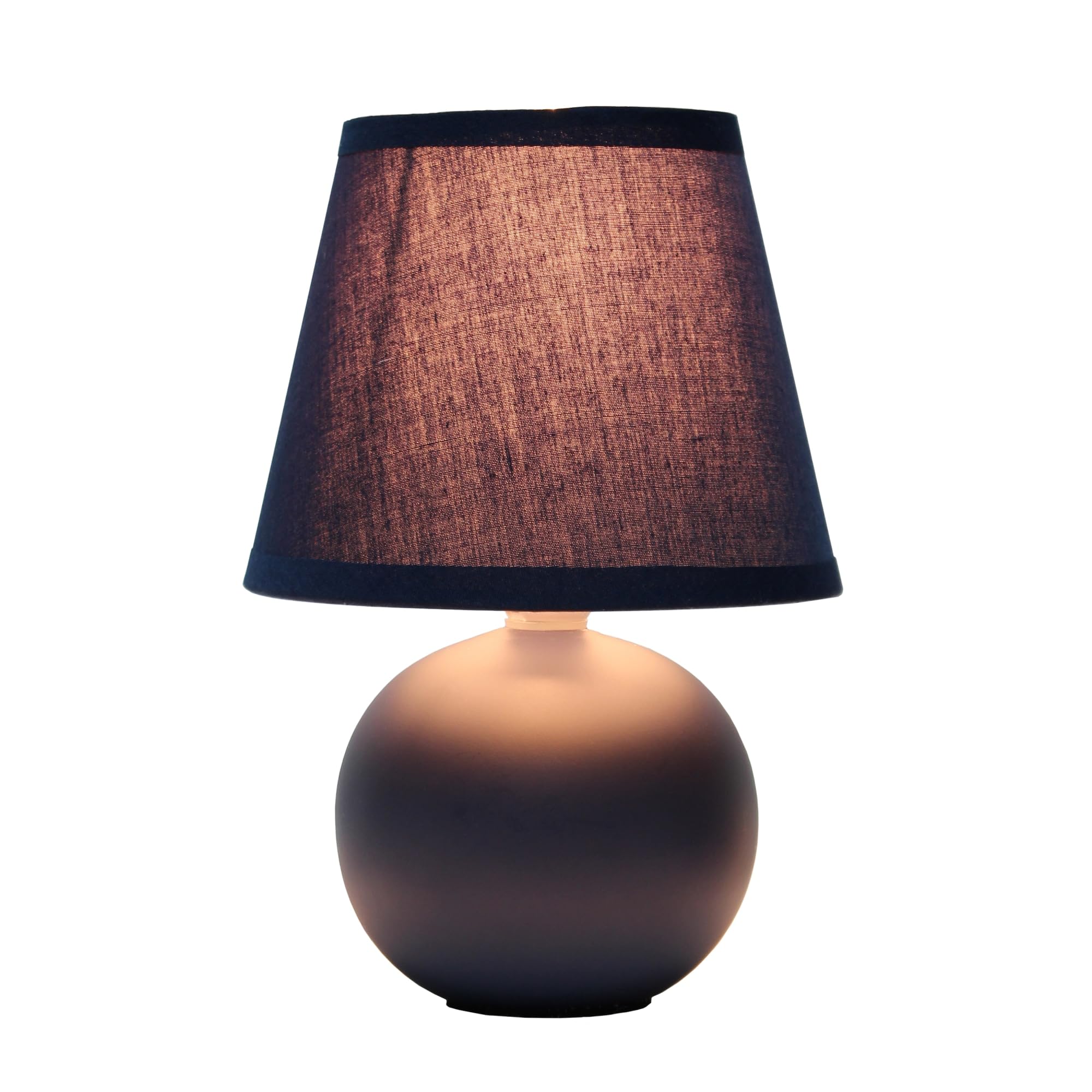 Simple Designs Lt2008-Blu Mini Ceramic Globe Table Lamp With Matching Fabric Shade, Blue