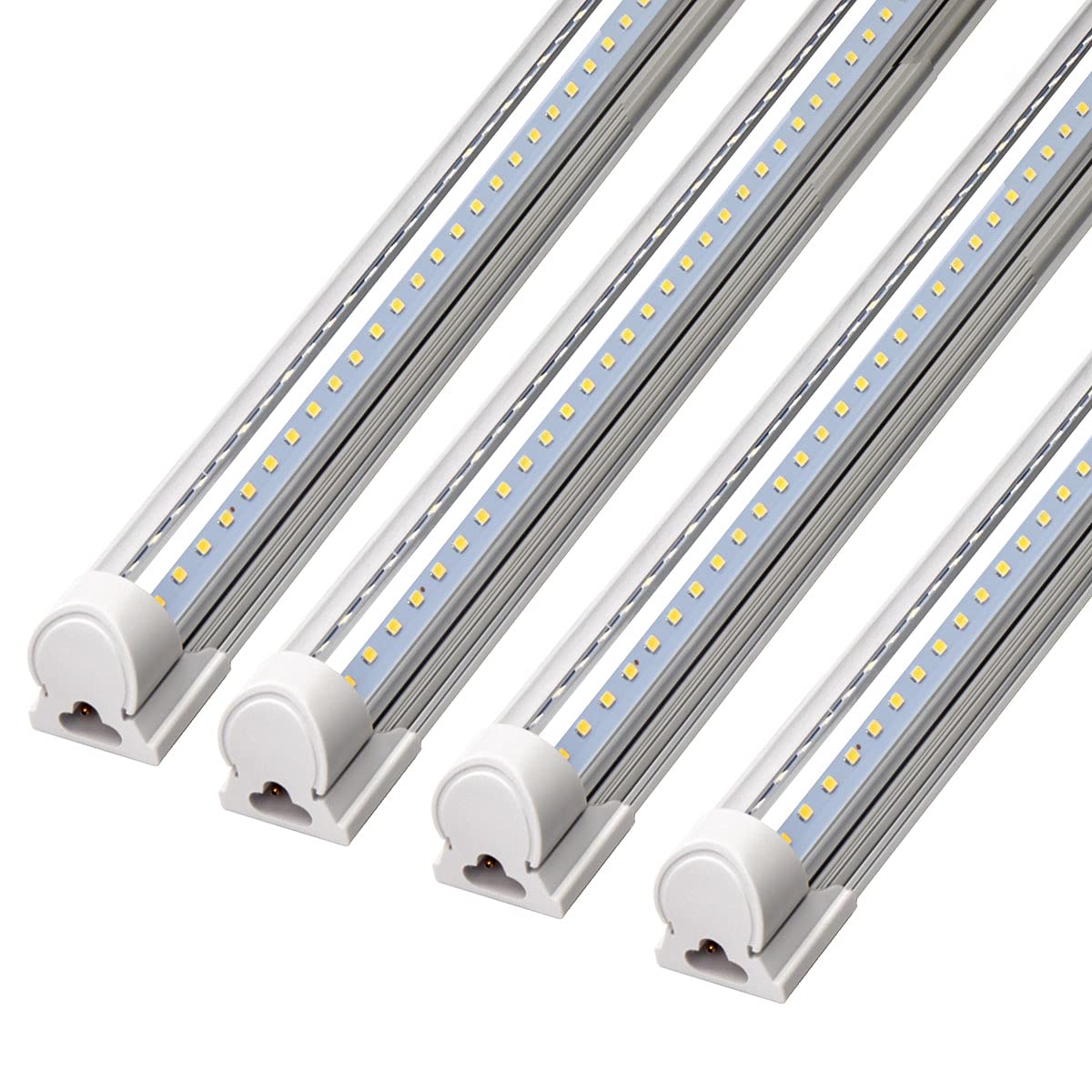 Barrina 8FT LED Shop Light, 72W 10000LM 5000K, Daylight White, V Shape, Clear Cover, T8 Linkable Shop Lights, LED Tube Lights wi