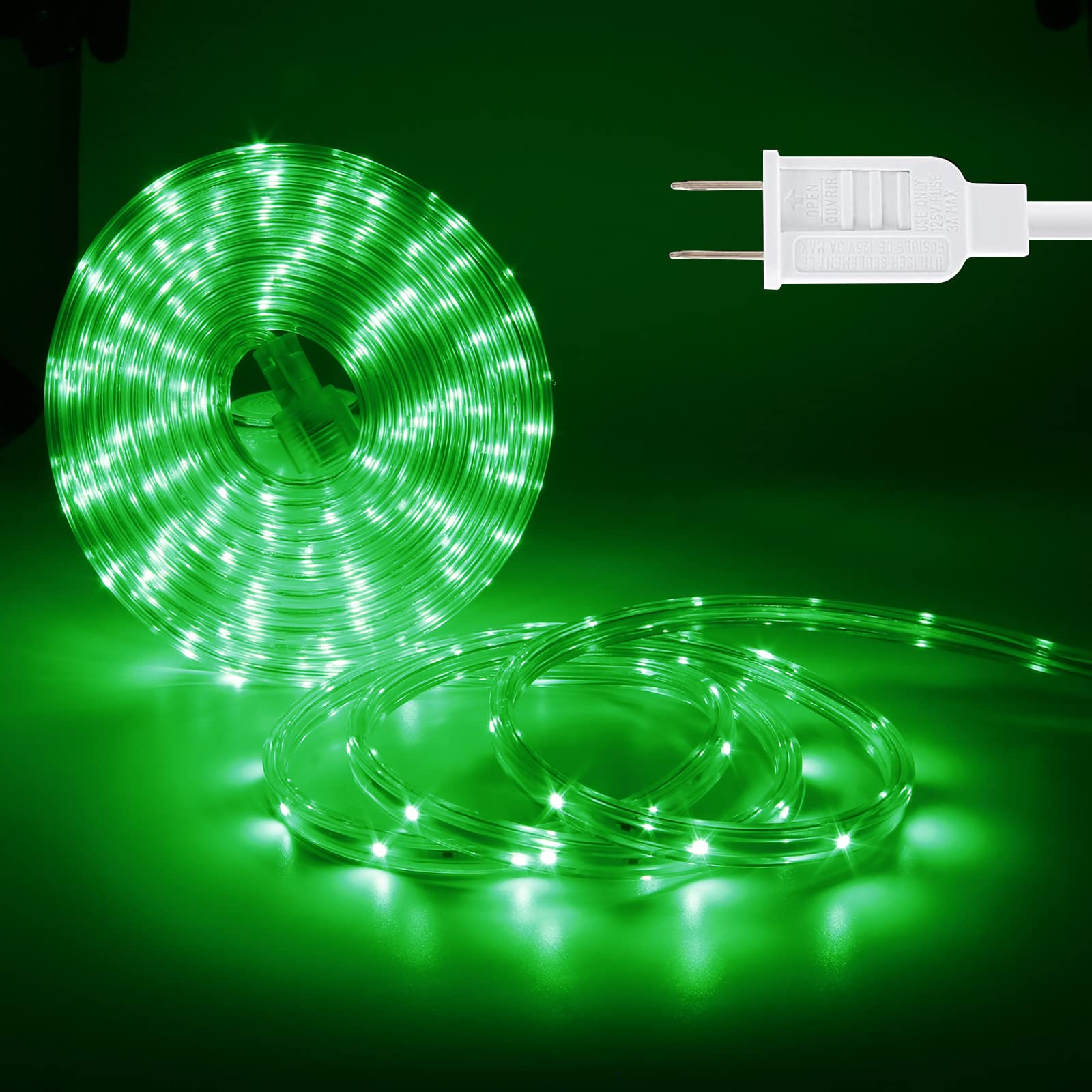 Areful LED Rope Lights 33ft Green Flexible Strip Light Waterproof for Home Garden Party Decoration