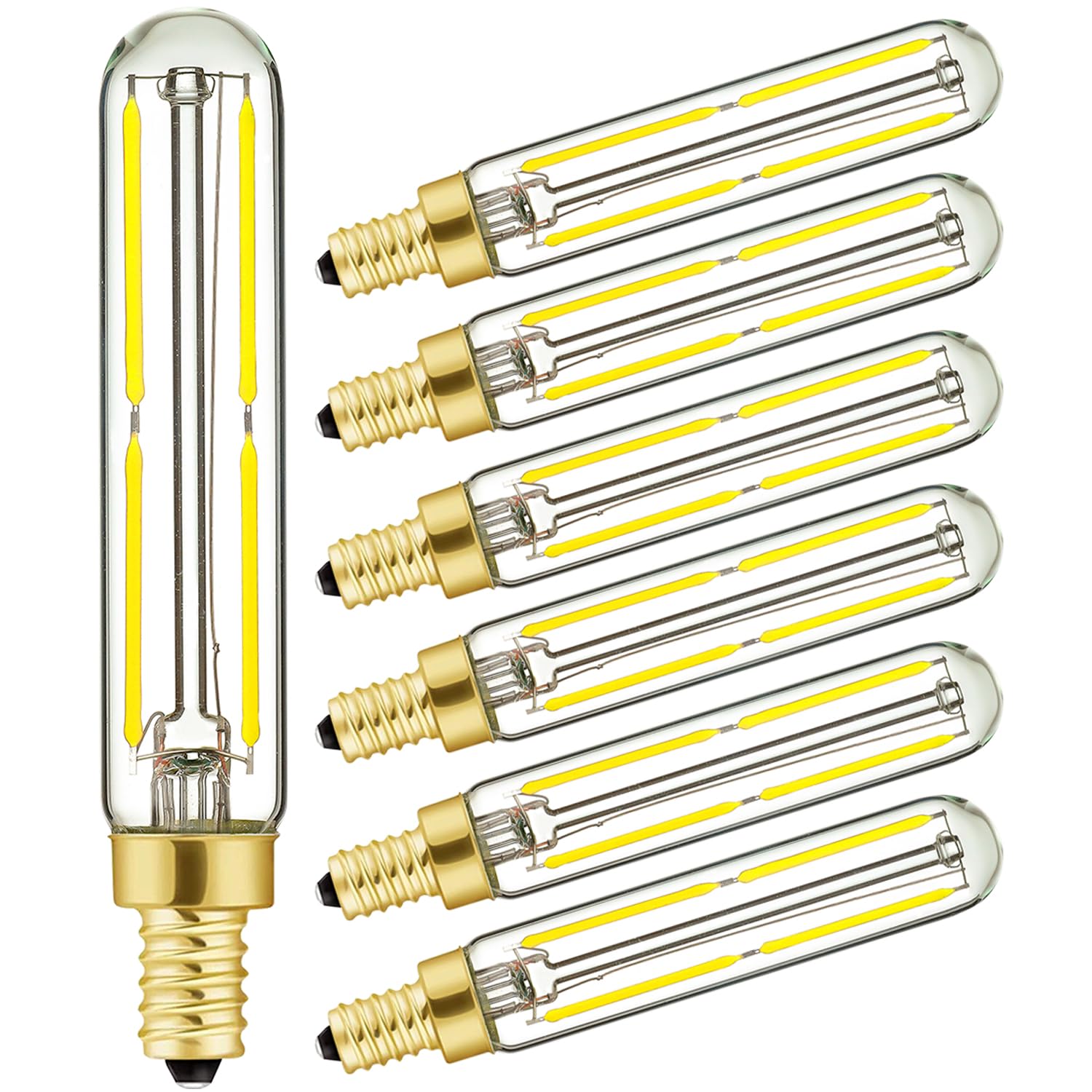 Leools T6 Led Bulb Dimmable 6W Equal 60 Watt Light Bulbs,5000K Daylight White T6 E12 Candelabra Bulb 60 Watt For Chandeliers,Cei