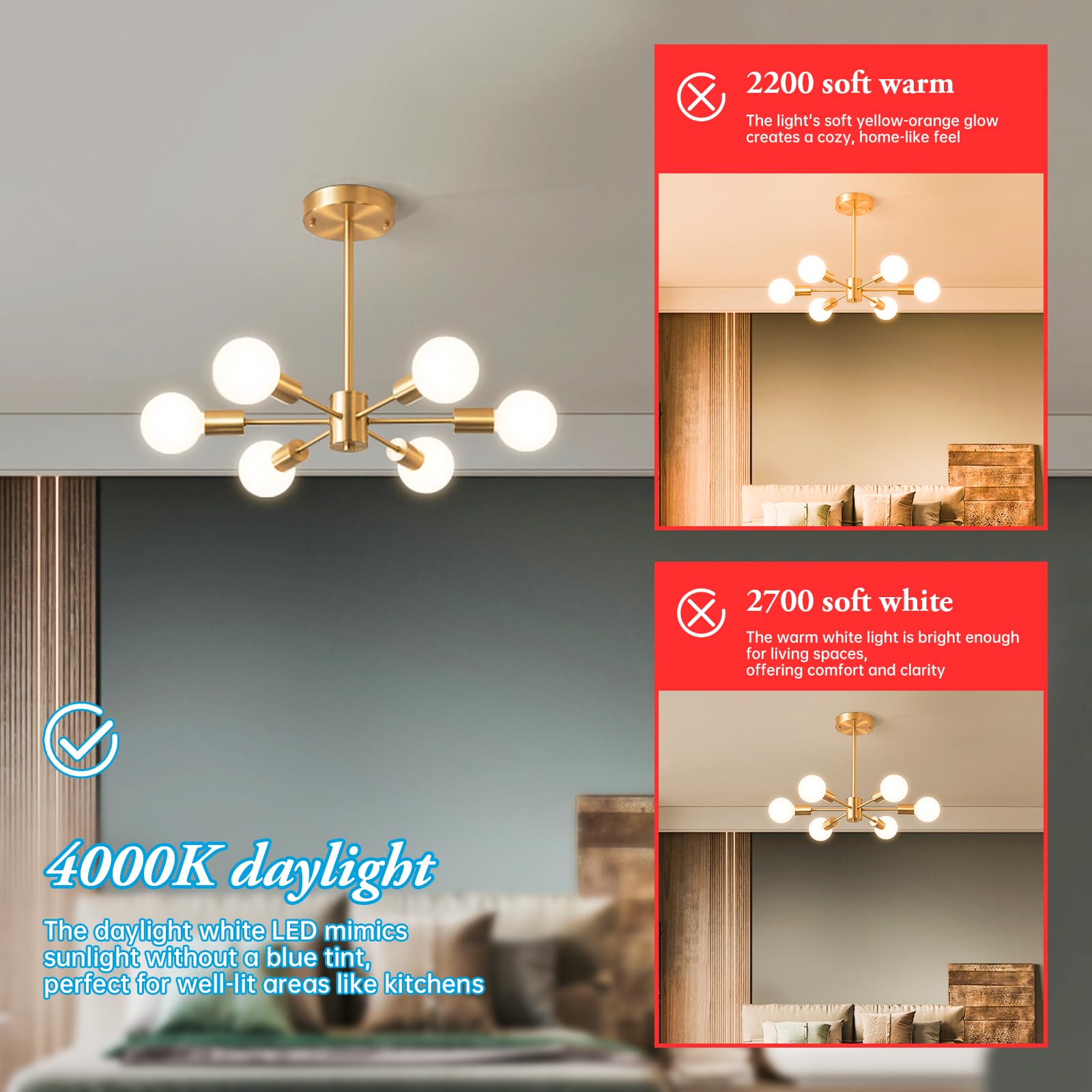 Brighfivey Frosted Globe Large Light Bulbs 60 Watt Equivalent, 6W Dimmable Led Globe Light Bulbs, 4000K Daylight, E26 Standard B