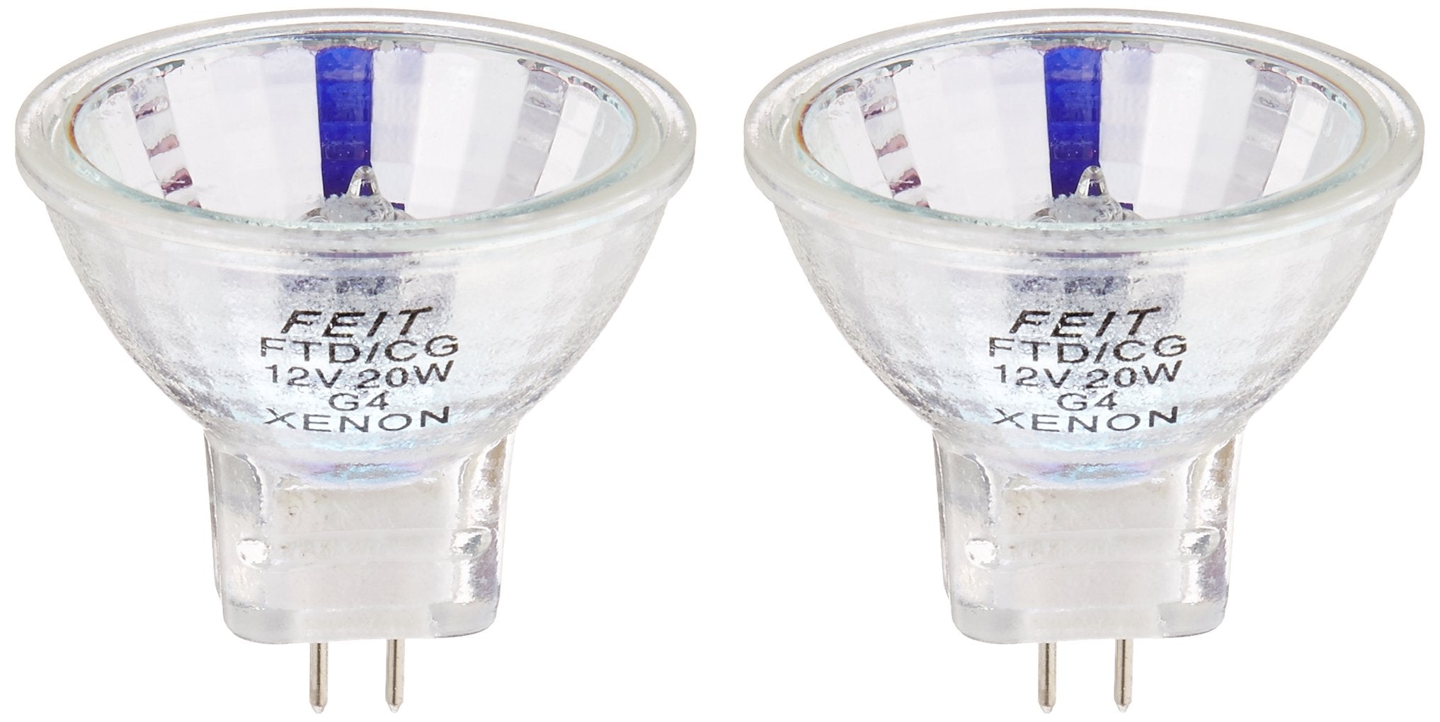 Feit Electric MR11 Xenon Light Bulb, 20W, G4 Bi-Pin, Warm White, 2 Count, BPXNFTD/2/RP, 5,000