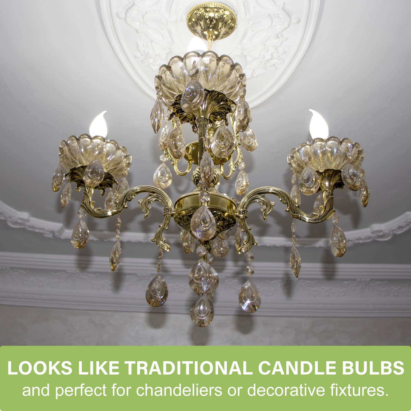 Sigalux E12 LED Bulb Candelabra 4.5W 5000K Daylight 6 Pack Plastic
