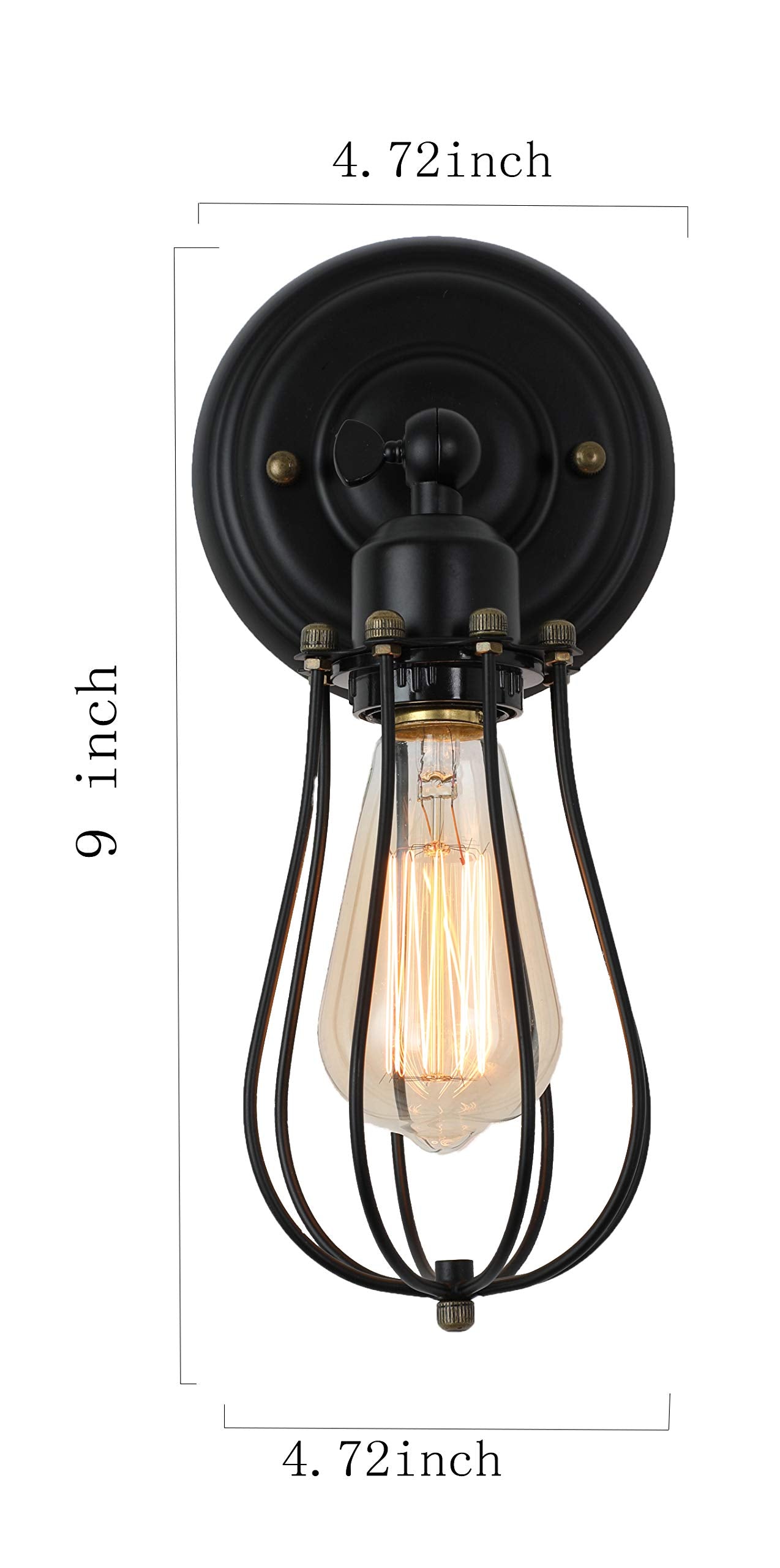BRIGHTESS Wire Cage Pendant Fixture Set of 2, Black Industrial Vintage, Hardwired, Model 781520672327