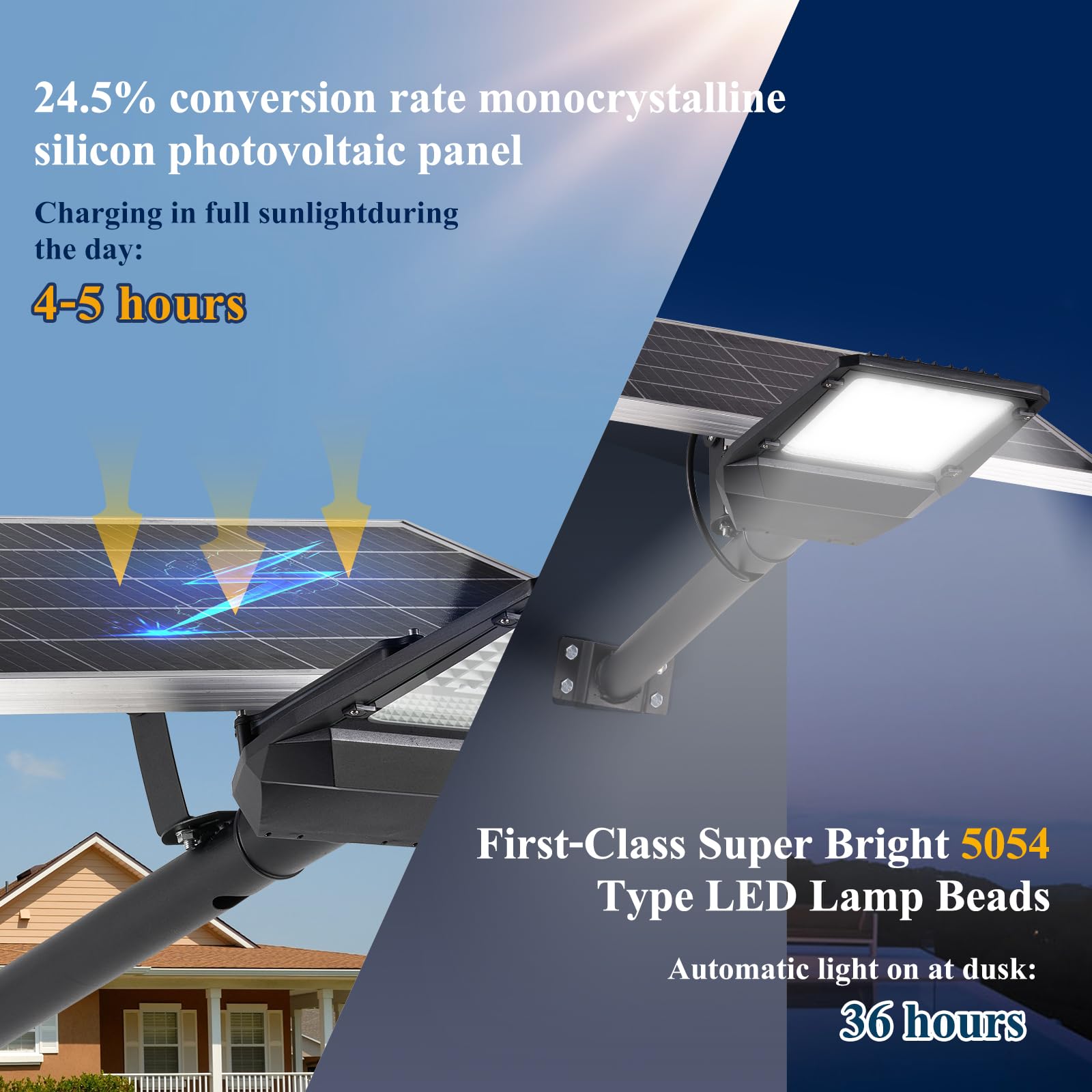 QMXINEYU 8000W Solar Street Lights Outdoor - 6500K Solar Lights Outdoor Waterproof Dusk to Dawn, High Brightness Street Light So