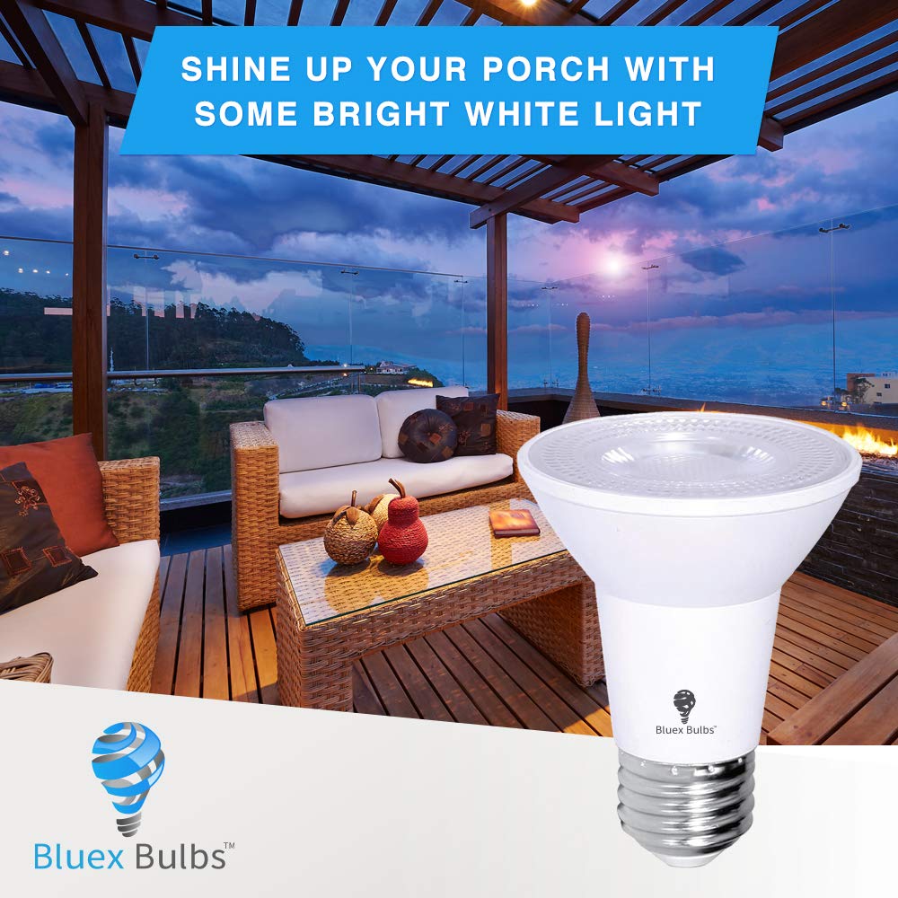 Bluex Bulbs 2 Pack PAR20 LED Flood Light Bulbs, 8W 500 Lumens, Dimmable, Waterproof, 3000K Warm White