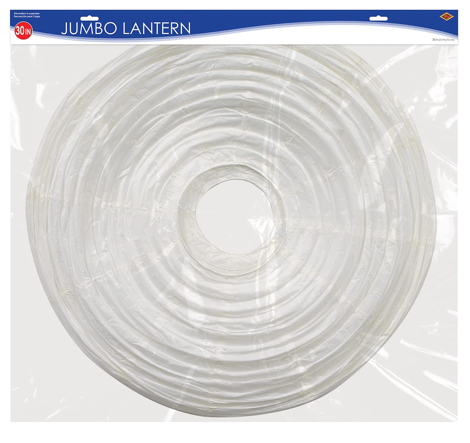 Beistle Jumbo Paper Lantern, White Hanging Decorations With Metal Support & Transparent Cord For Weddings, Graduation Parties, &