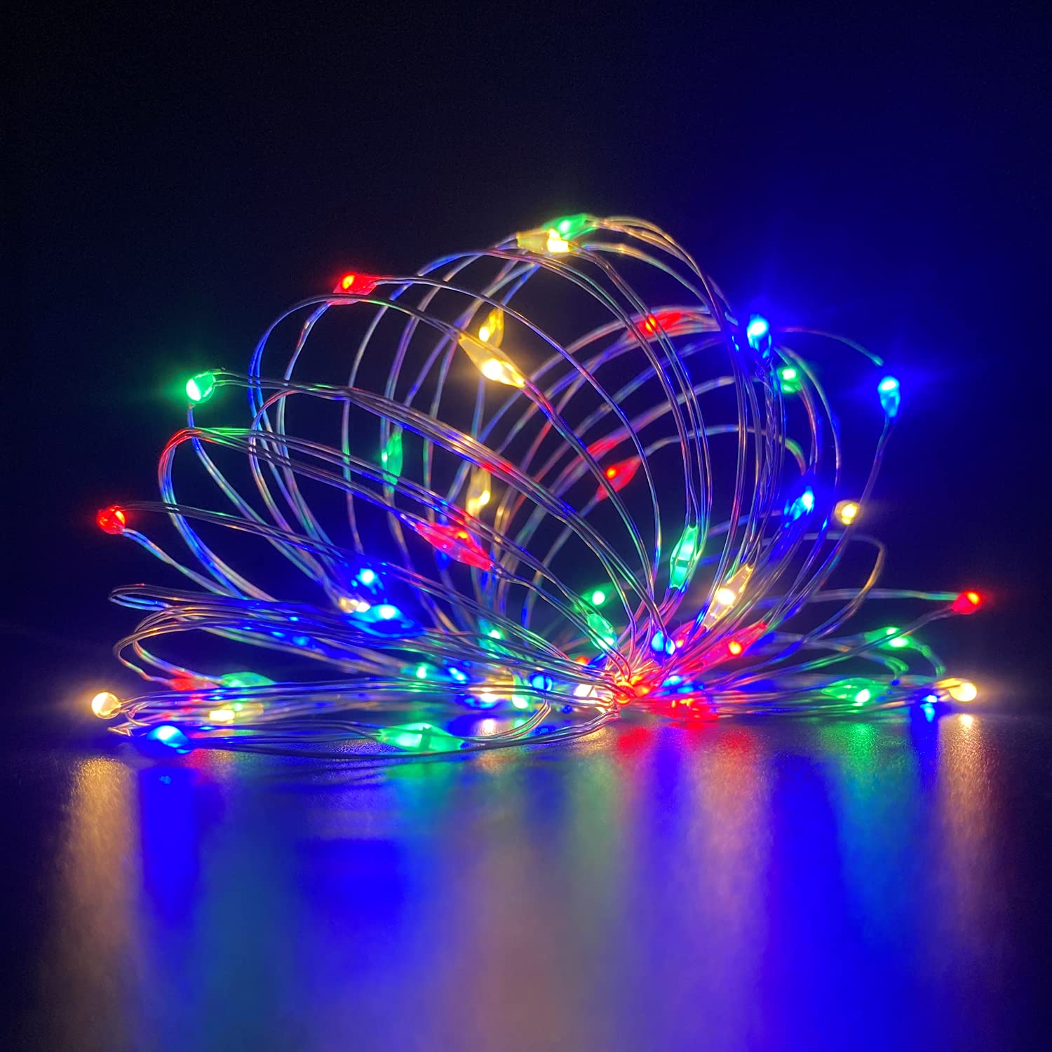 2 Pack Battery Operated Mini Lights,Indoor Led Fairy Lights With Timer 6 Hours On/18 Hours Off For Bedroom Wedding Party Decorations,30 Count Leds,10 Feet Silver Wire(Multi Color)