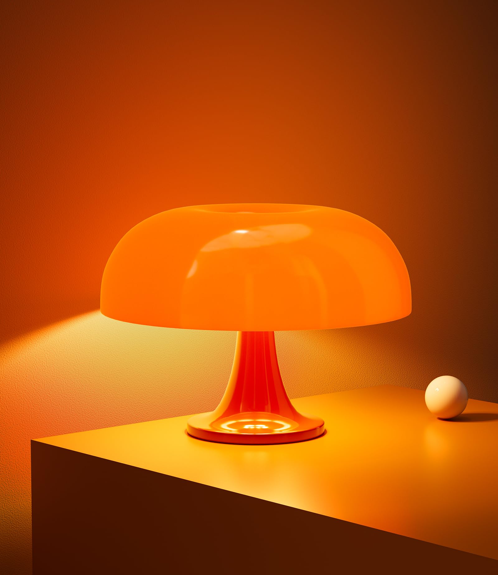 Anykonio Orange Mushroom Lamp, Minimalist Retro Vintage Table Lamp Night Light, Elegant Aesthetic Bedside Lamp for Women, Kids, 