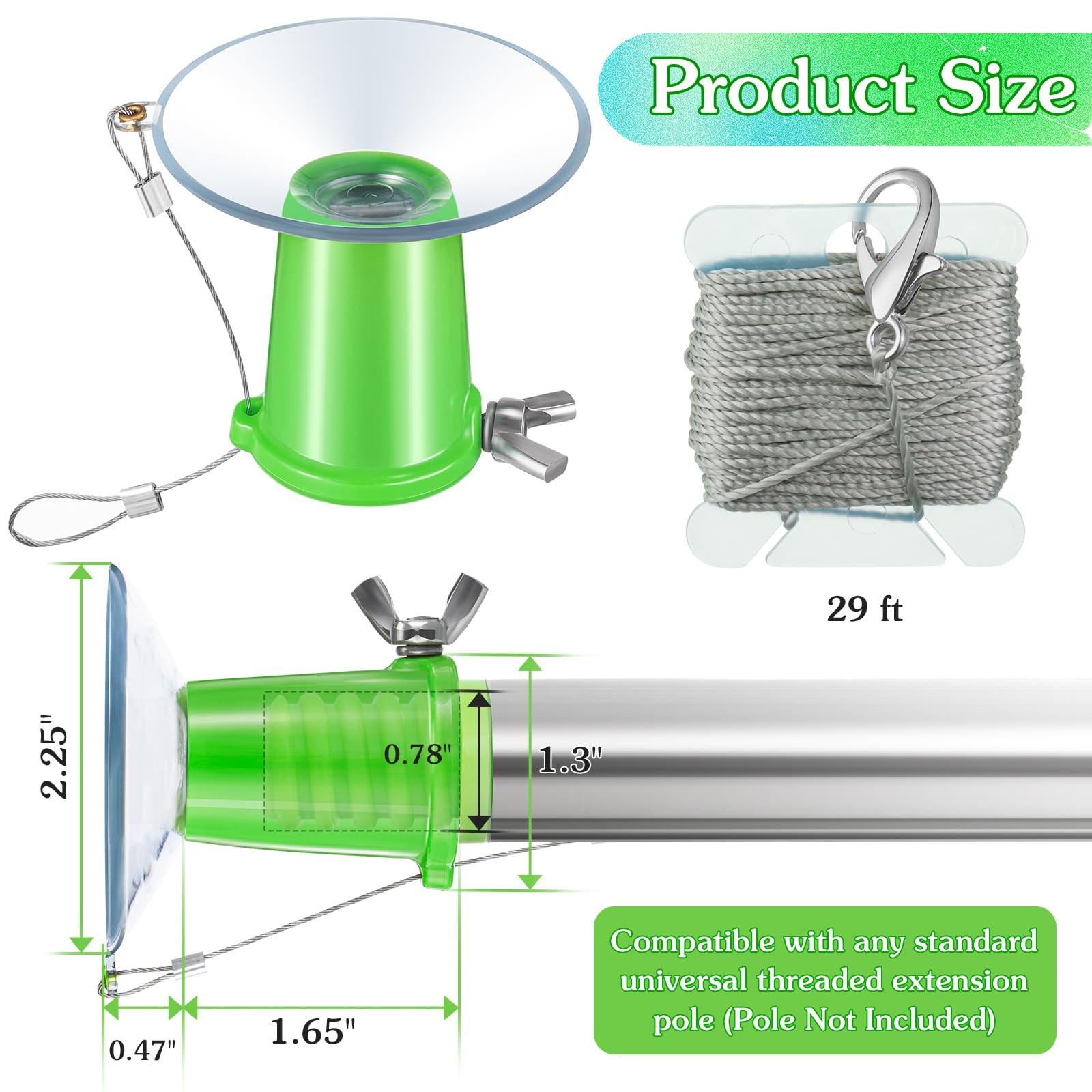 Enhon Suction Cup Light Bulb Changer Kit Without Pole, High Reach Light Bulb Removal Tool For High Ceilings And Recessed Lights