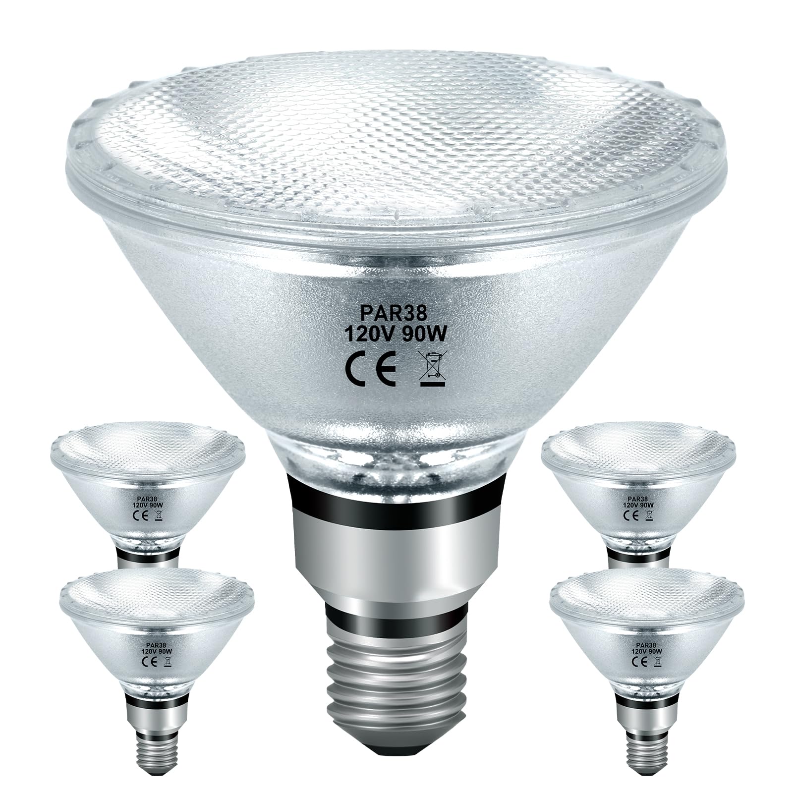 Jaenmsa Par38 Halogen Floodlight Bulbs 90 Watt 120V, Par38 Halogen Light Bulbs Dimmable 4 Pack For Indoor And Outdoor Flood Ligh