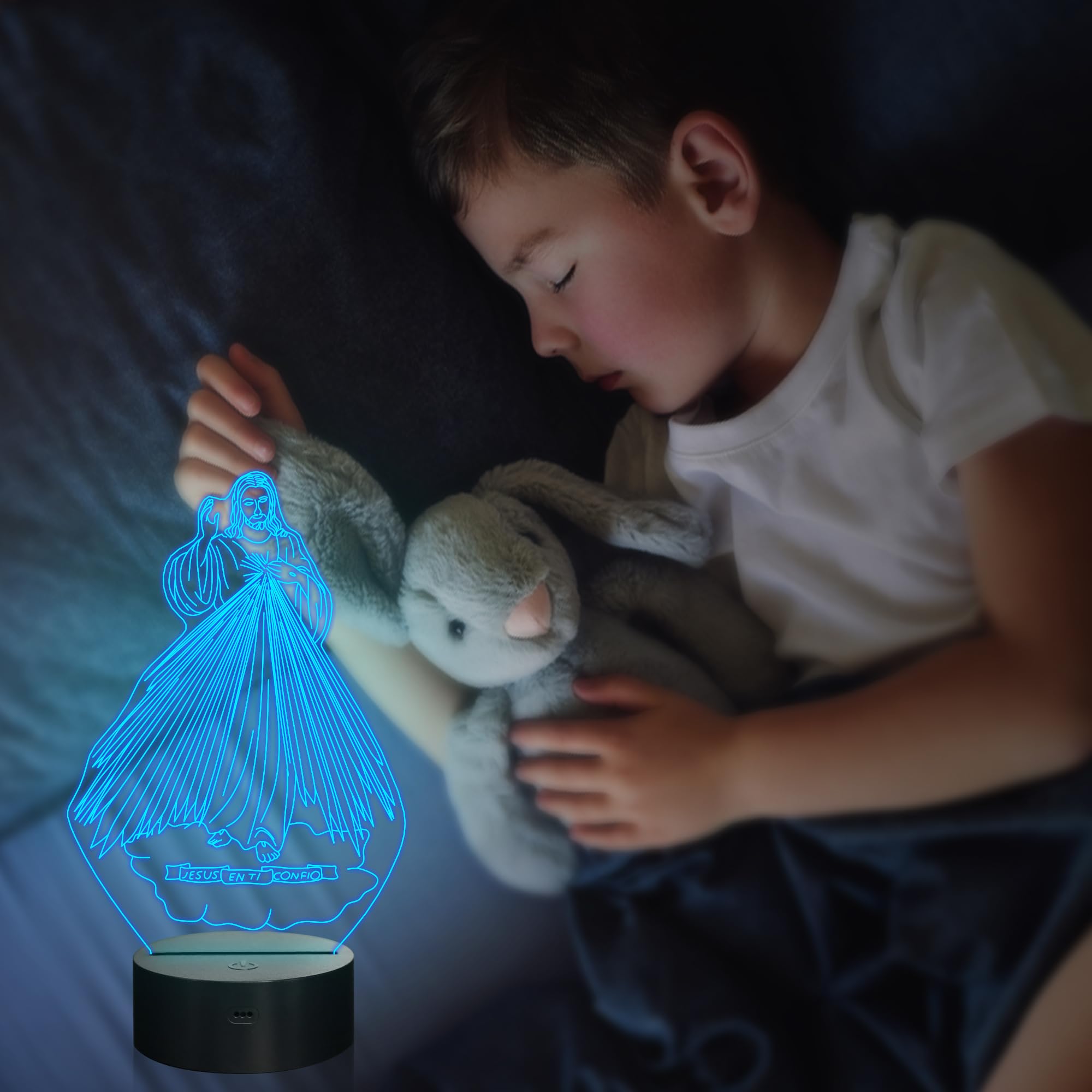 Attivolife 3D Illusion Night Light, Jesus LED Lamp, 16 Color Changing, Remote Control, Model FS-2810-9999, Jesus2 Variant