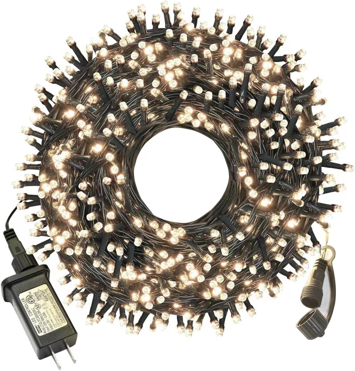 realization Christmas Lights - 200 LED Waterproof Fairy String Lights, 66FT, Warm White, 8 Modes, Model YLS1000WD01