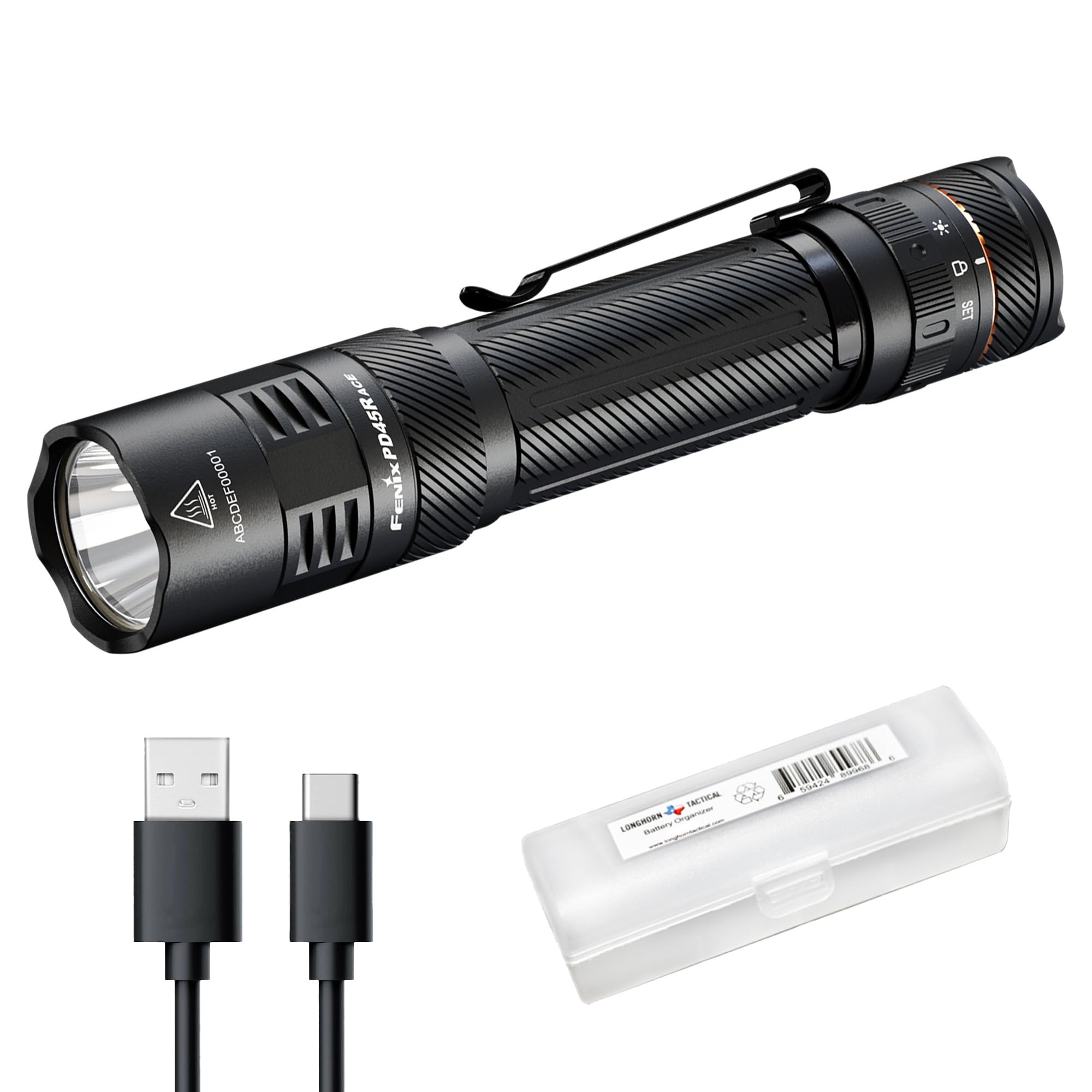 Fenix PD45R ACE 3200 Lumens Multi-Mode USB-C Rechargeable Tactical Flashlight with Customizable Output Level Selections and Lume