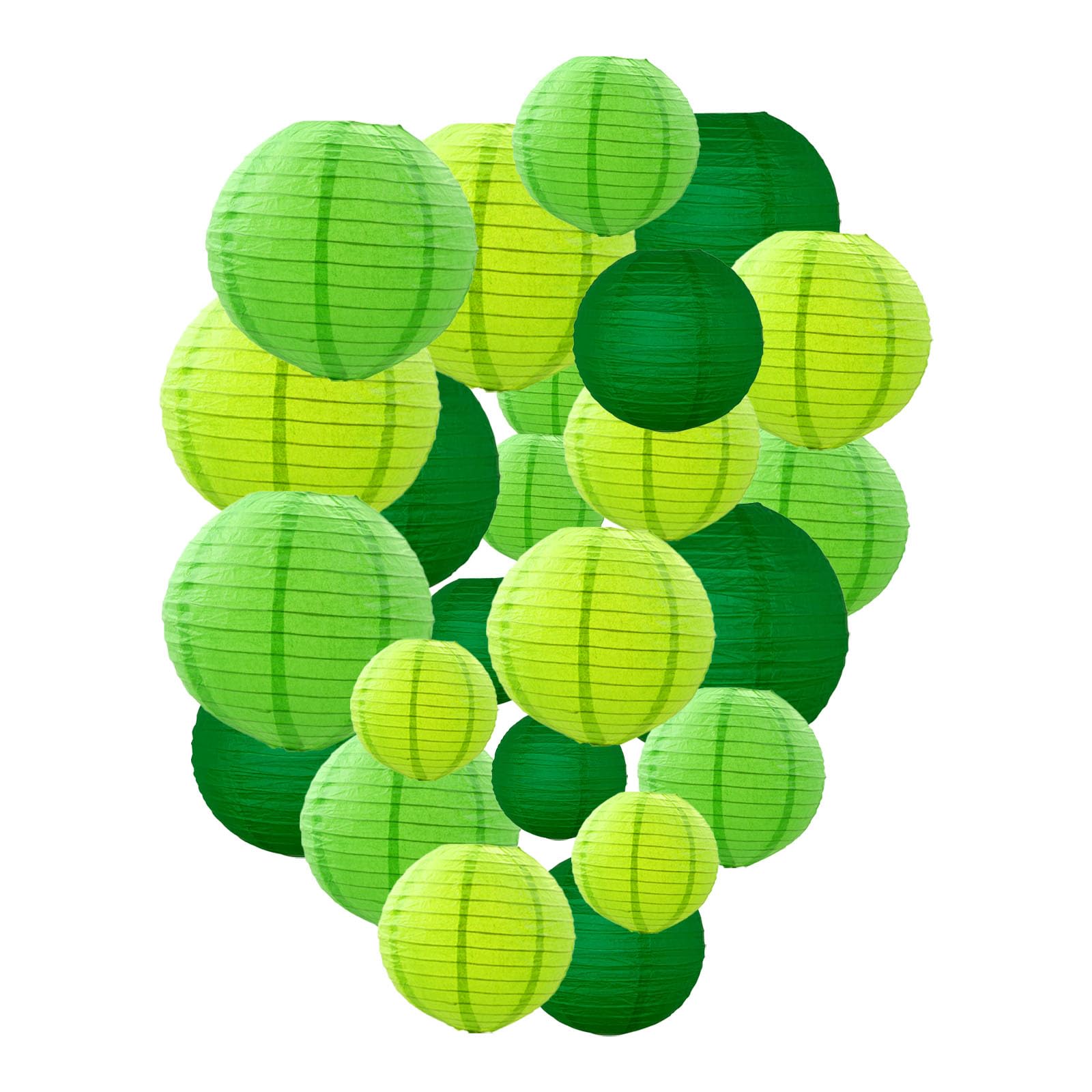 Green Paper Lanterns Decorative, Chinese/Japanese Hanging Round Paper Lanterns Decorations for Wedding, St. Patrick's Day, Dinos