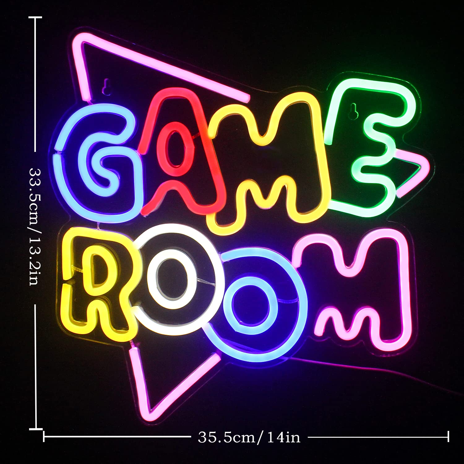 Gamerneon Game Room Large Neon Signs 13.2"X14" Colorful Led Neon Lights For Wall Decor Usb Neon Lights For Game Zone Party Decor Bedroom Gaming Wall Lightup Signs