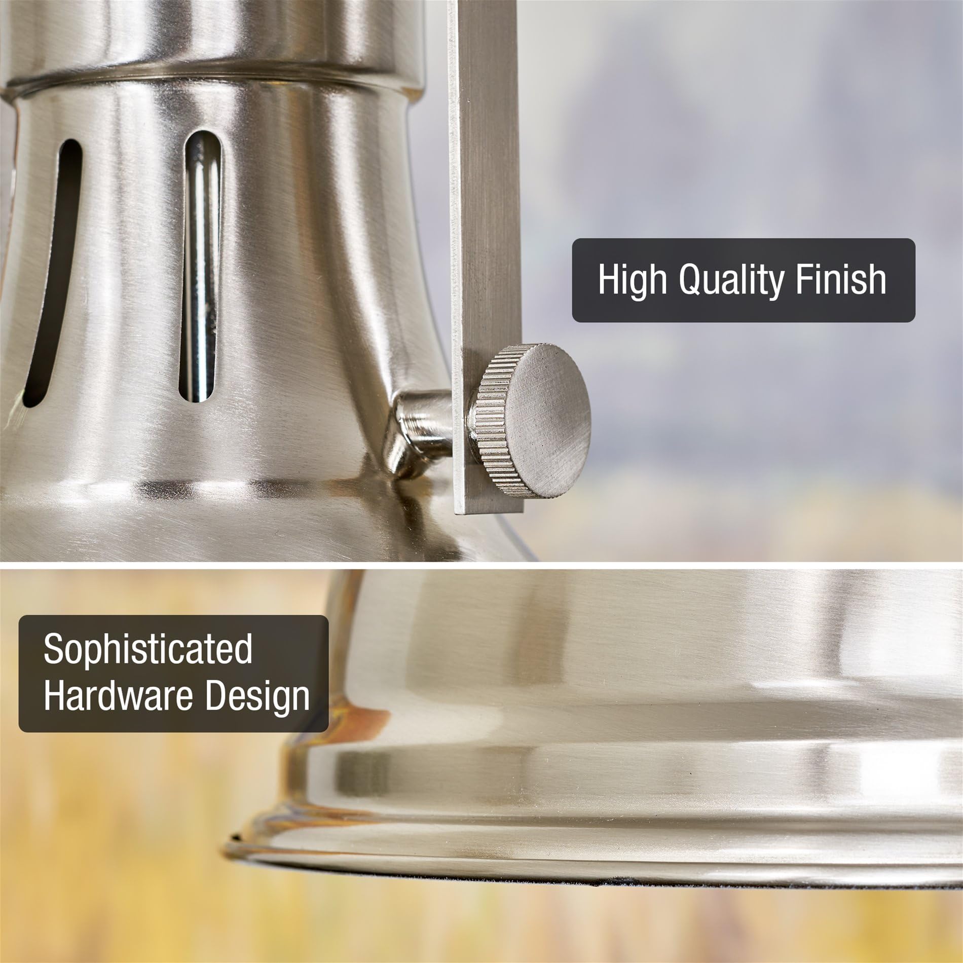 Kira Home Belle Pendant Light, 14in Adjustable Height, Brushed Nickel, Metal, Model RVY-CP6344-1-BN