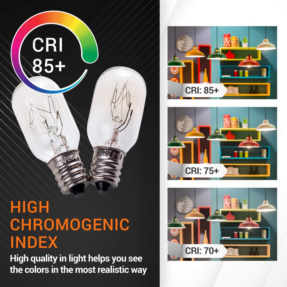 BlueStars E12 T20 25W Incandescent Bulbs 2700K Warm White Light 8 Count As Pictured for Salt Lamps & Night Lights
