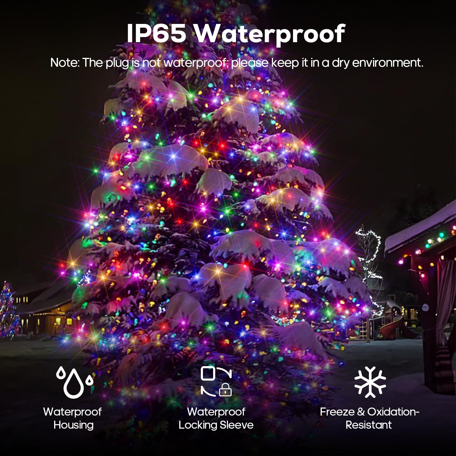 Soiarllt 600 LED Christmas Fairy String Lights, 246FT, Waterproof, Color Changing, 11 Modes, Warm White to Multicolor, Model SW006-A-600