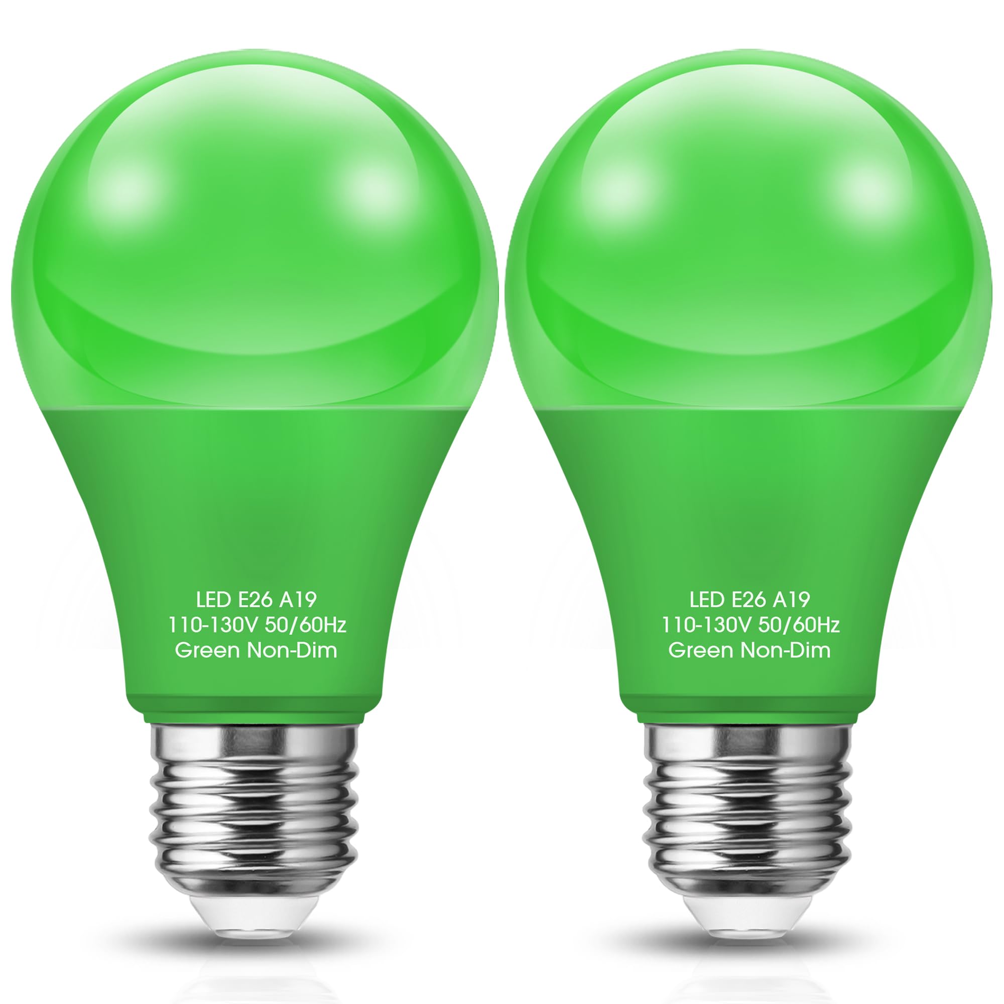 Doresshop Green Light Bulbs  9W (60 Watt Equivalent) - E26 Base Led Bulb  720Lm Green Bulbs Outdoor For Halloween Christmas Party Decoration  Porch  Home  Holiday Lighting  Non-Dimmable  2 Pack
