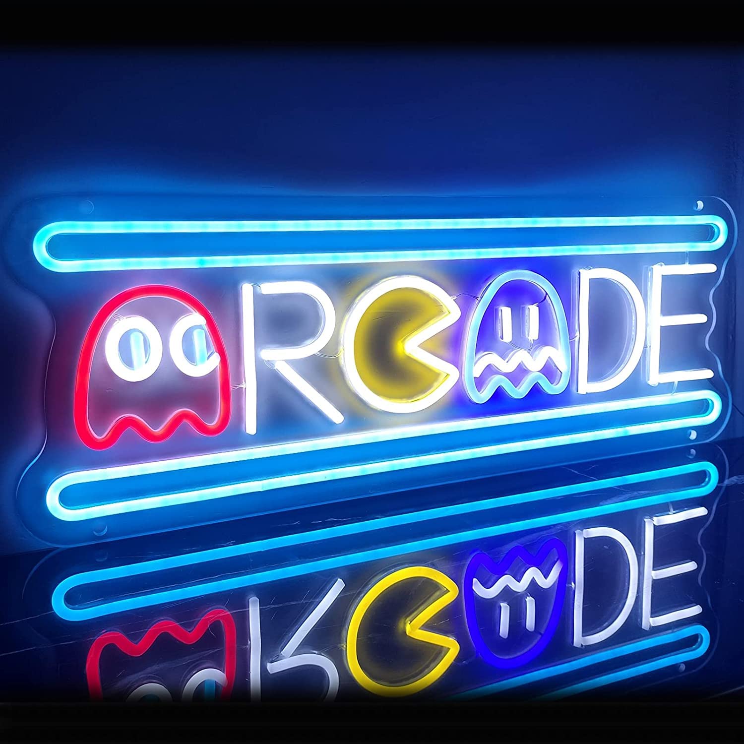 KiMineon Large Arcade Neon Sign, 25in Colorful LED Light, Acrylic Handmade Night Lamp for Game Room, Model Arcade-game-25