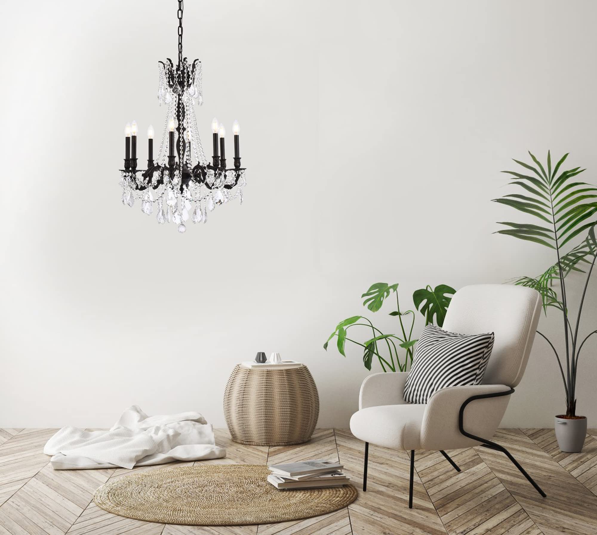 Elegant Lighting Royal Cut Crystal Chandelier, 24in x 30in, Bronze, Metal, Model 9208D24DB-GT/RC