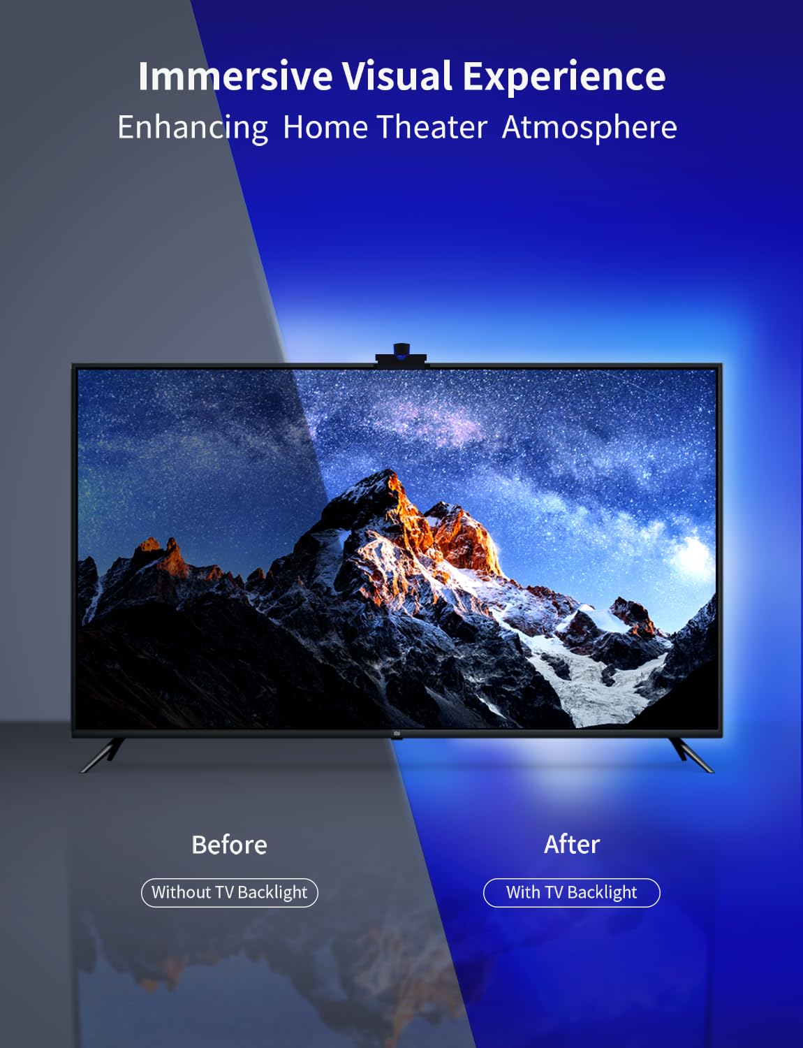 Ailofy Smart Tv Led Backlight With Camera For Tv 75-85 Inch Tv, 16.4Ft Led Strip Lights Sync To Screen& Music, Color Changing Li