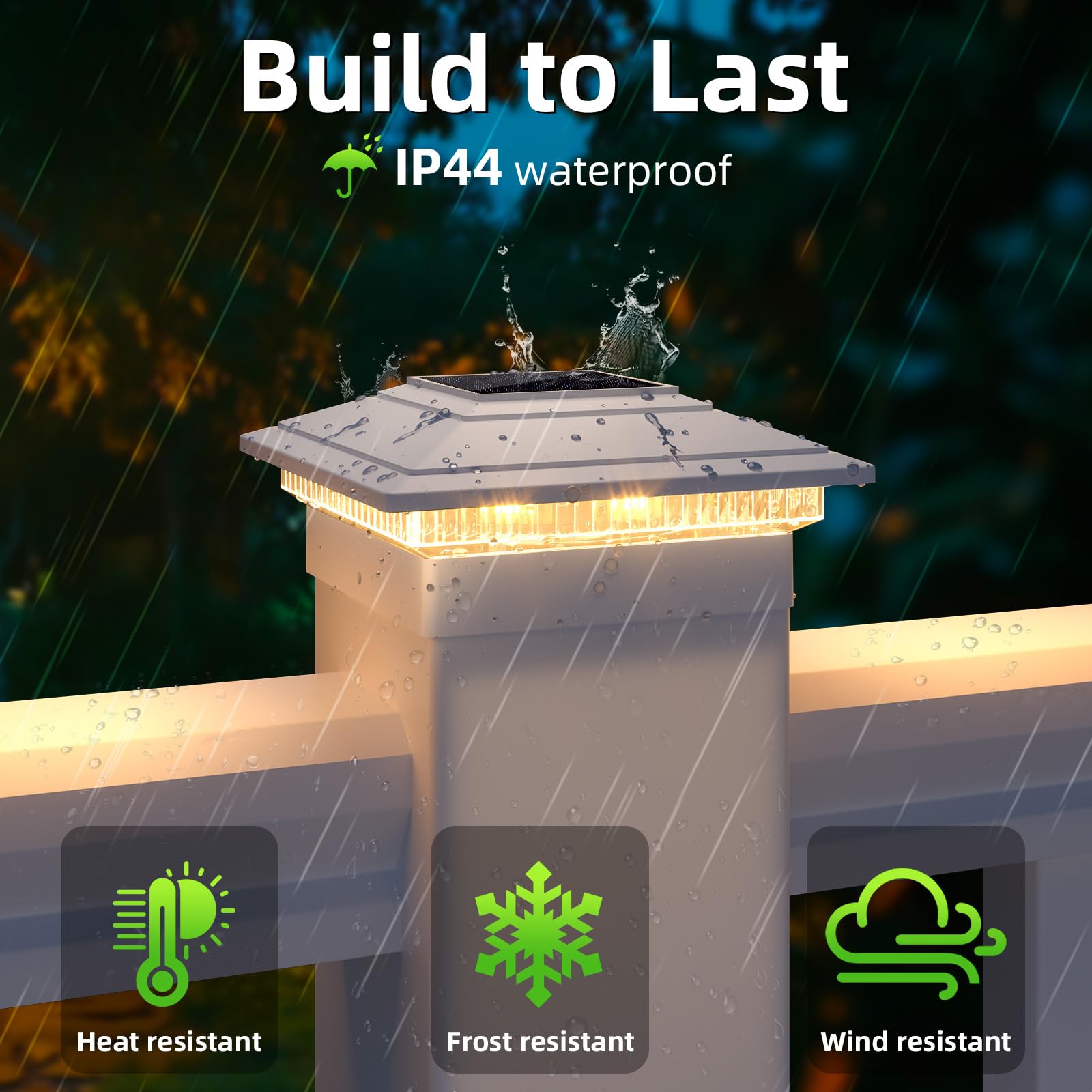 JOFIOS Solar Post Cap Lights 12-Pack, Waterproof White Fence Lights for 4x4, 5x5, 6x6 Posts, Model TZ28, 2 Color Modes