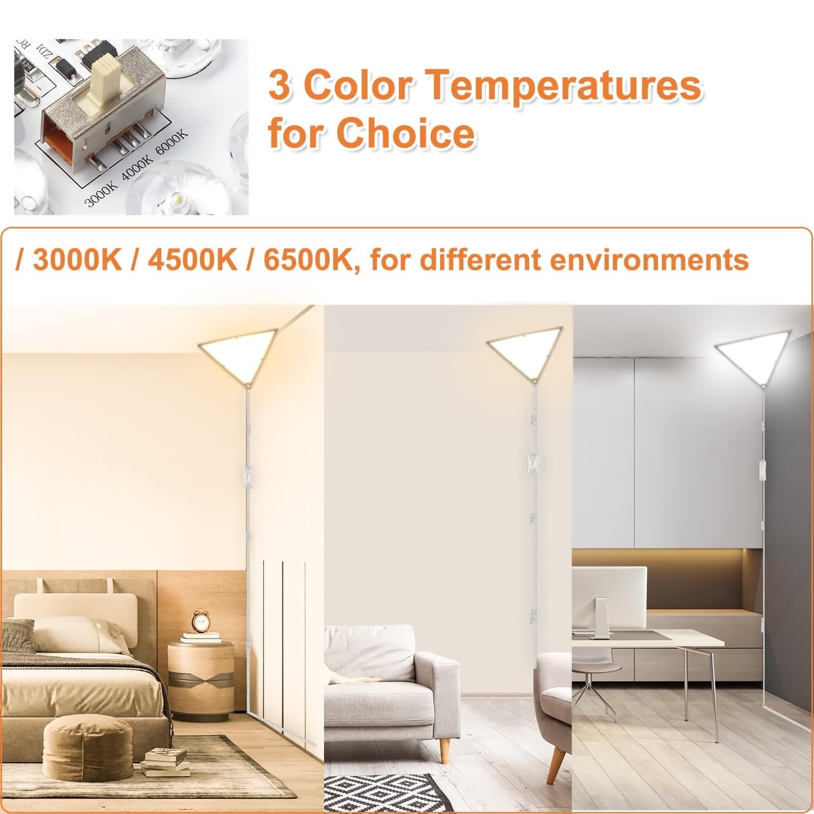 Haultop Upgraded Corner Light, 22W 2000Lm Led Corner Lights For Living Room, 3000K/4000K/6000K Plug In Ceiling Lights With Switc